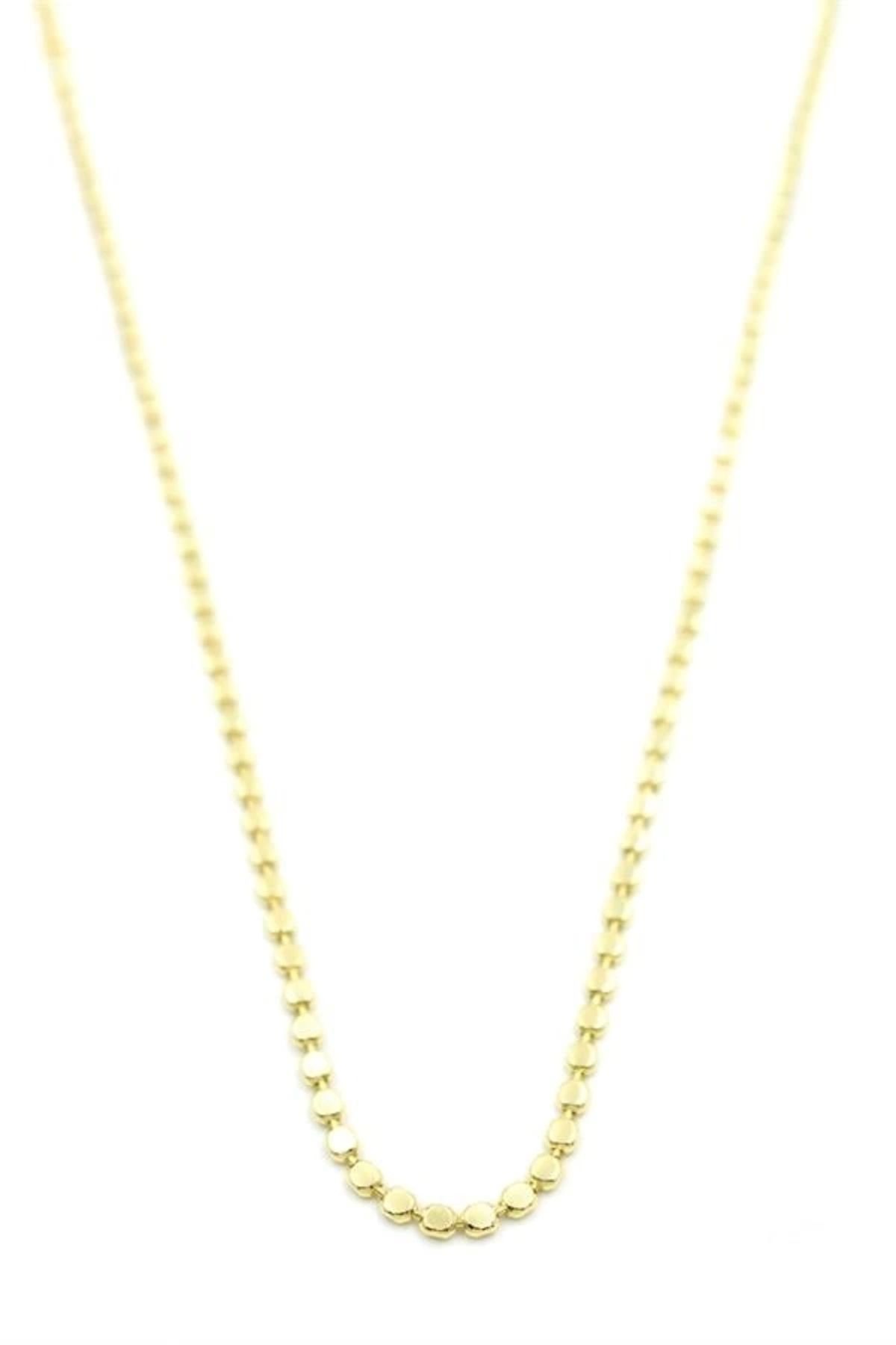 PRATİKOBA Ezme Zincir Kolye - 45cm - Altın