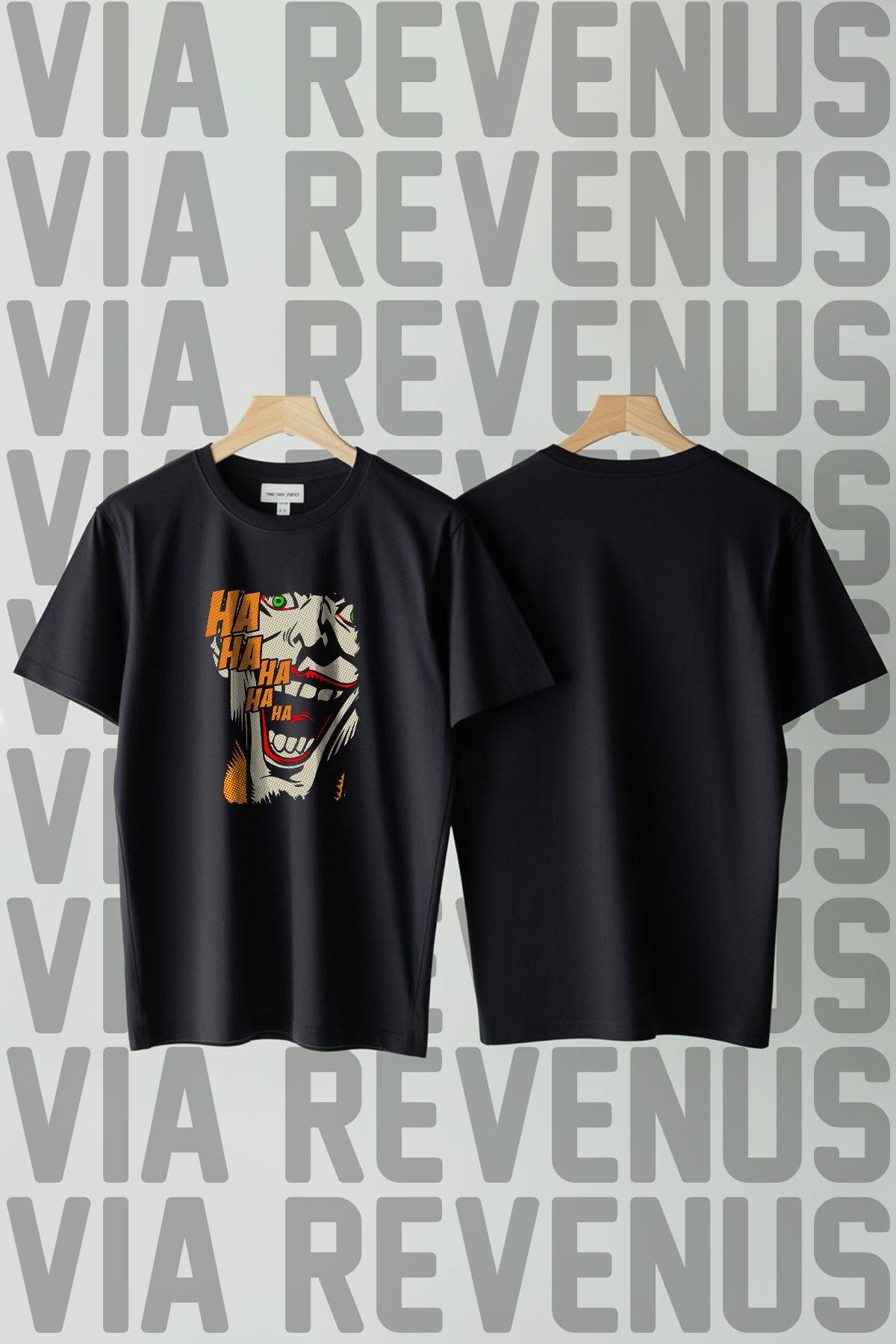 Vordevia Baskılı Geniş Kalıp Unisex Bisiklet Yaka Tshirt