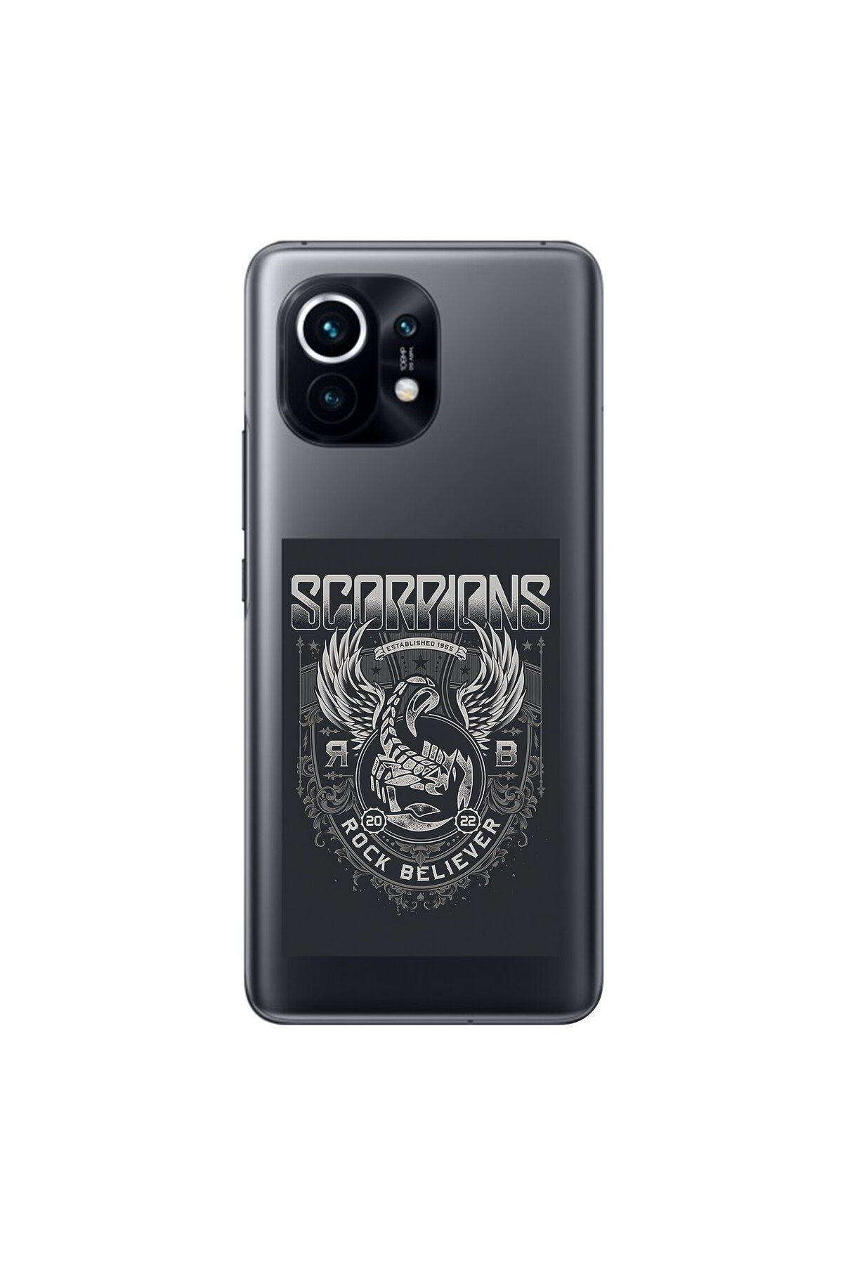 Dali Design Xiaomi Mi 11 Uyumlu Şeffaf Kılıf Scorpions Tasarımlı