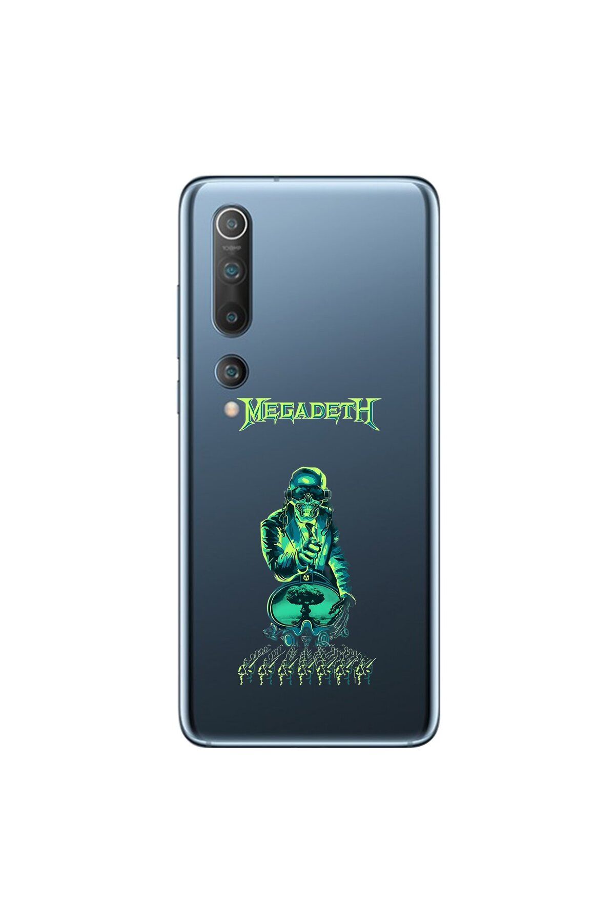 Dali Design Xiaomi Mi 10 Uyumlu Şeffaf Kılıf Mega Death Tasarımlı