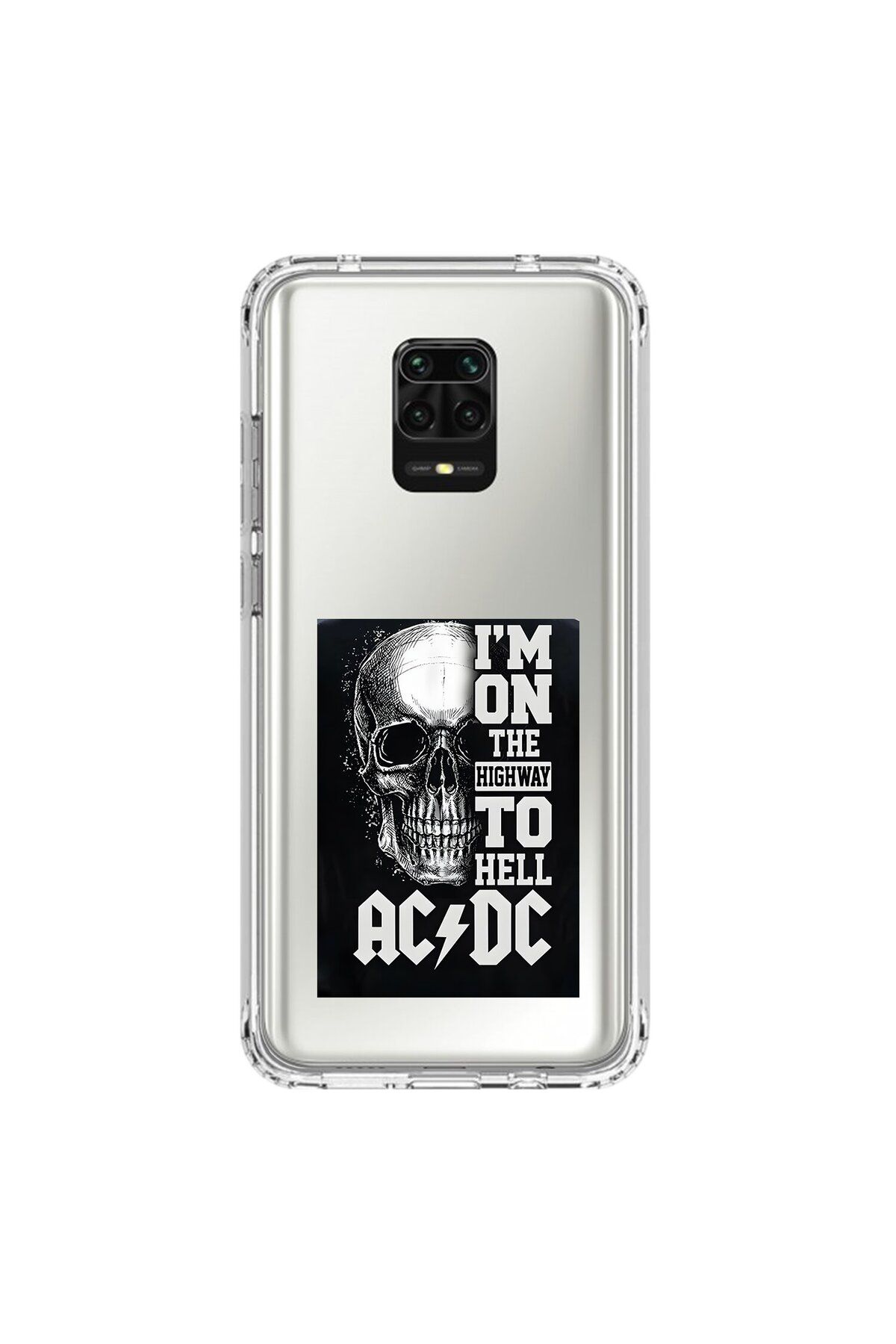 Dali Design Xiaomi Redmi Note 9 Pro Uyumlu Şeffaf Kılıf AC/DC Tasarımlı