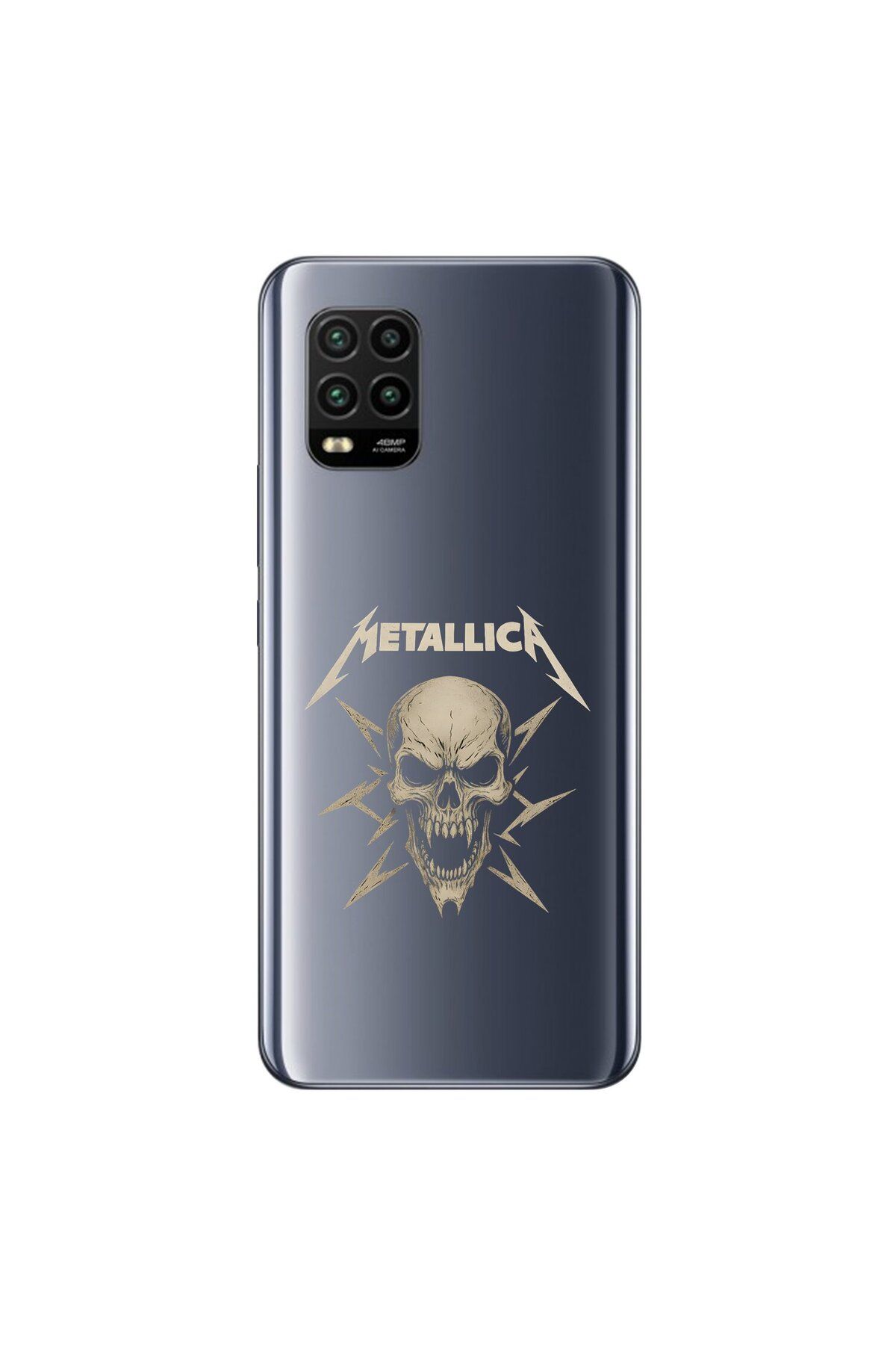 Dali Design Xiaomi Mi 10 Lite Uyumlu Şeffaf Kılıf Metallica Tasarımlı