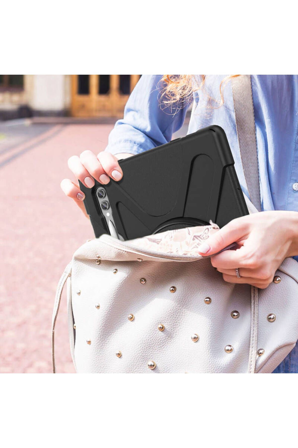 GRABONO Galaxy Tab A8 10.5 SM-X200 (2021) TABLET KILIFI OMUZ ASKILI DEFENDER ZIRH TANK SERİSİ