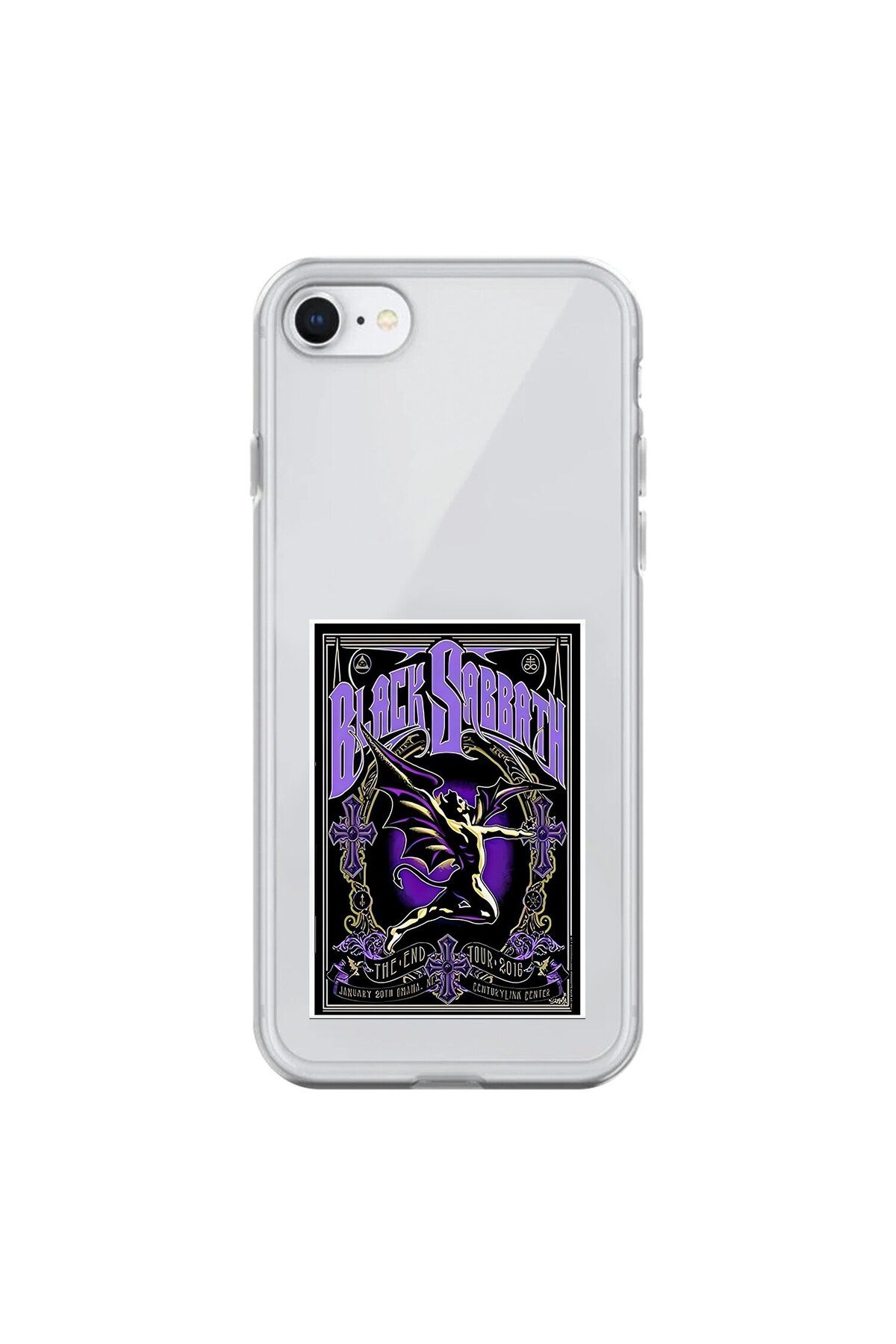 Dali Design iPhone 7 Uyumlu Şeffaf Kılıf Black Sabbath Tasarımlı