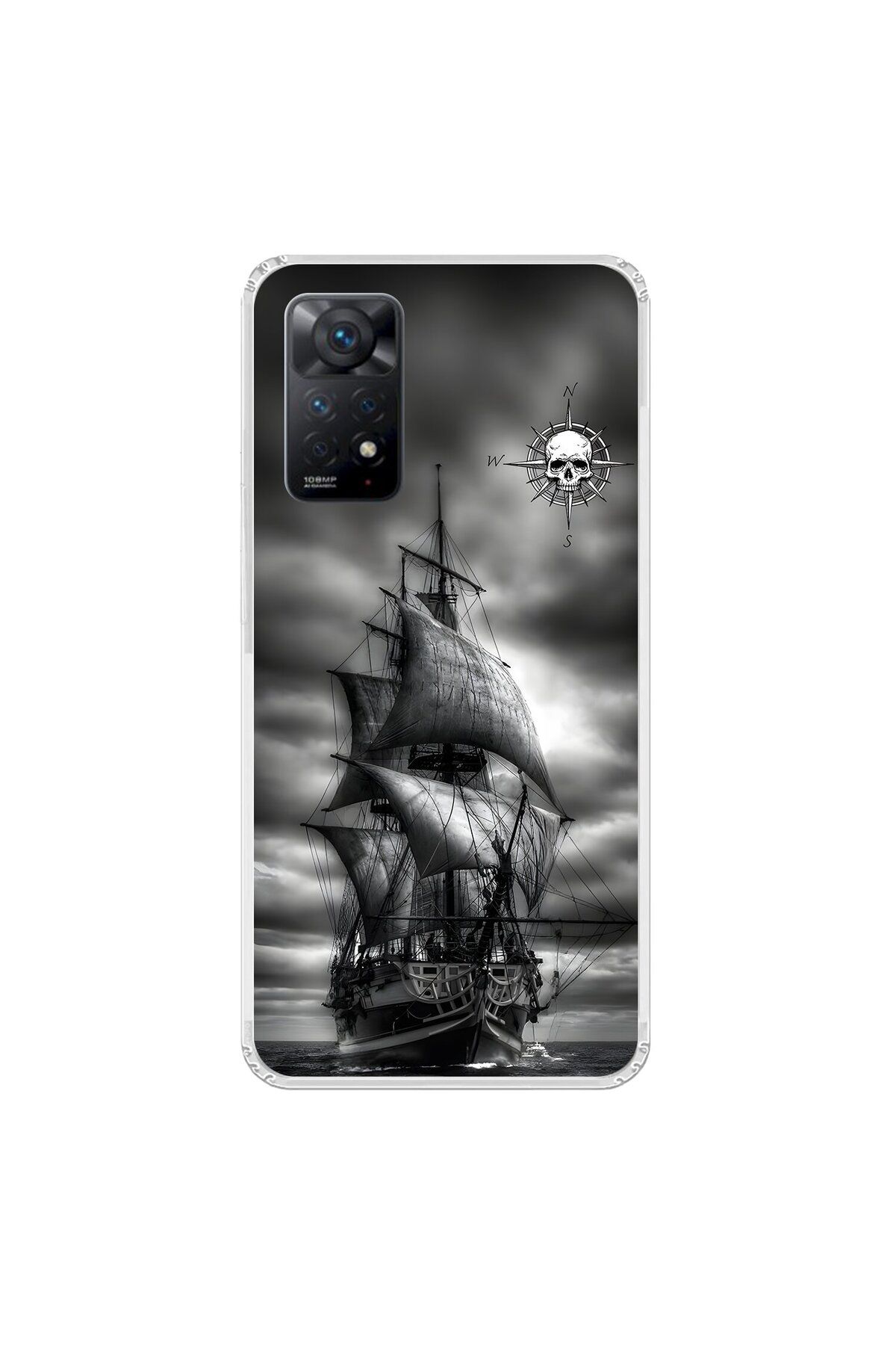 Dali Design Xiaomi Redmi Note 11 Pro Uyumlu Şeffaf Kılıf Pirate 2 Tasarımlı