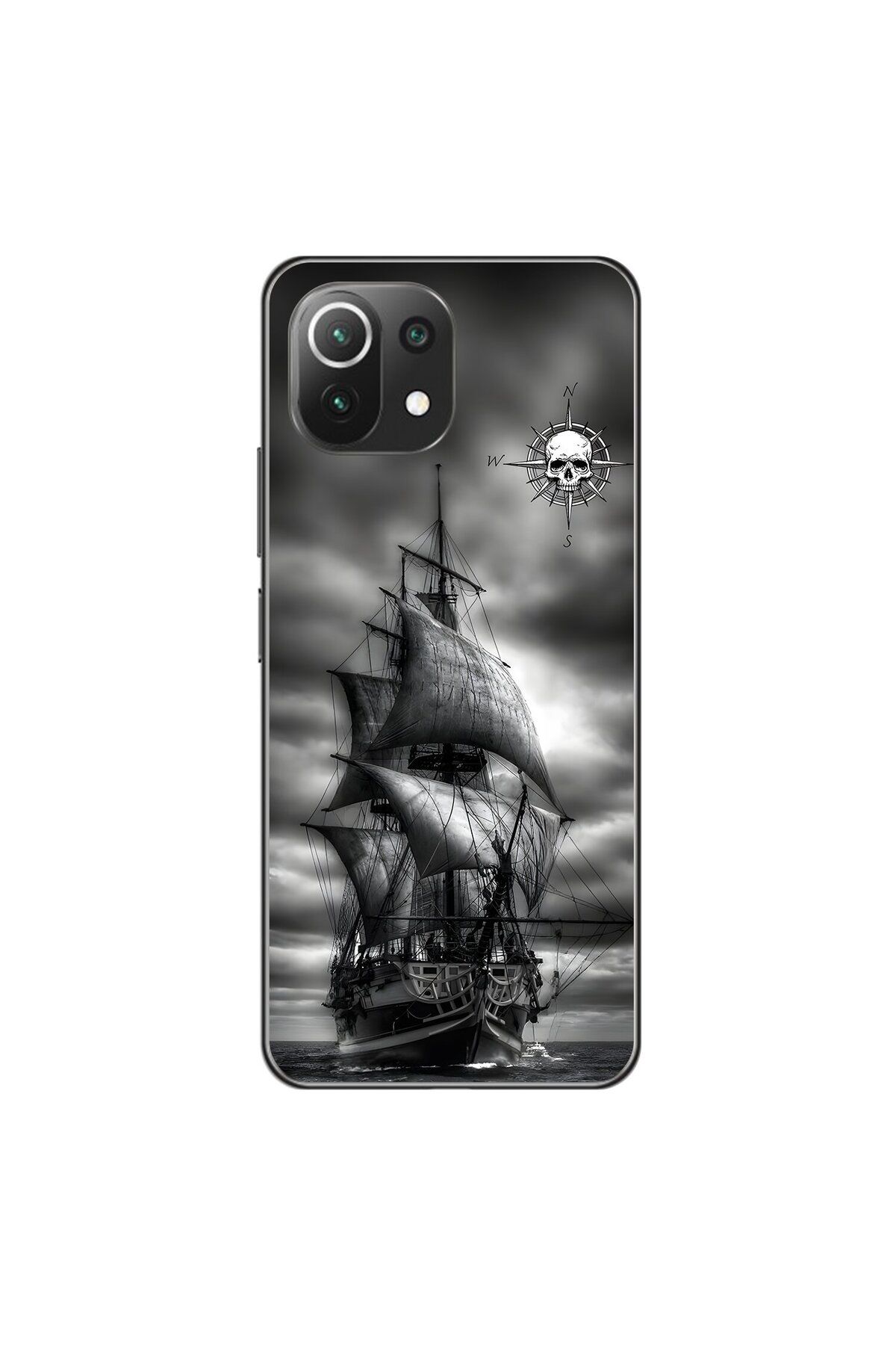 Dali Design Xiaomi Mi 11 Lite Uyumlu Şeffaf Kılıf Pirate 2 Tasarımlı