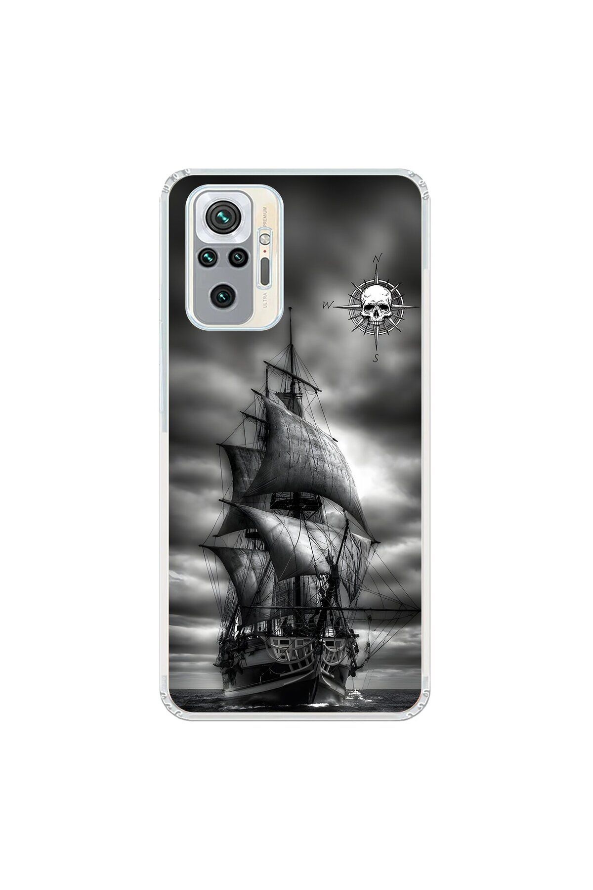 Dali Design Xiaomi Redmi Note 10 Pro Uyumlu Şeffaf Kılıf Pirate 2 Tasarımlı