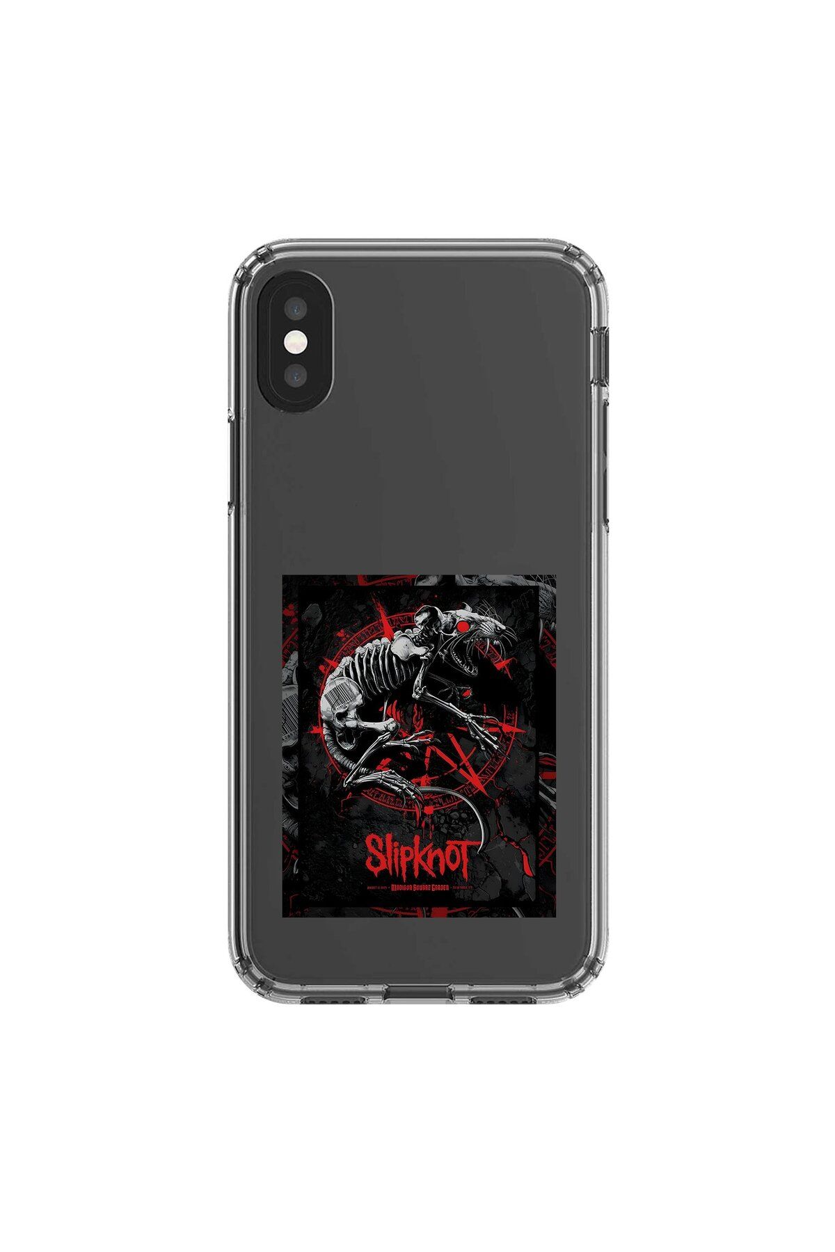 Dali Design iPhone X Uyumlu Şeffaf Kılıf Slipknot Tasarımlı