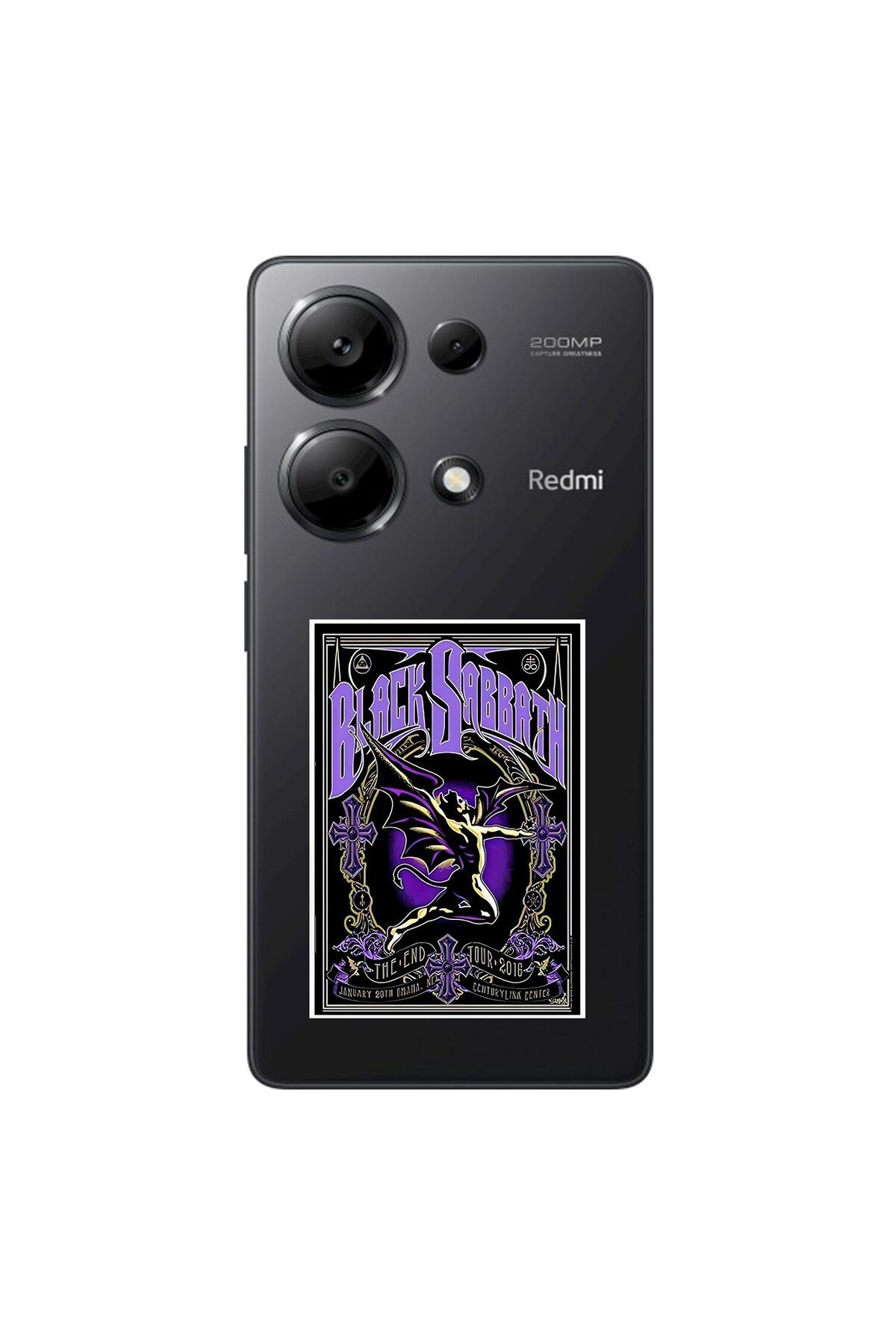 Dali Design Xiaomi Redmi Note 13 Pro Uyumlu Şeffaf Kılıf Black Sabbath Tasarımlı