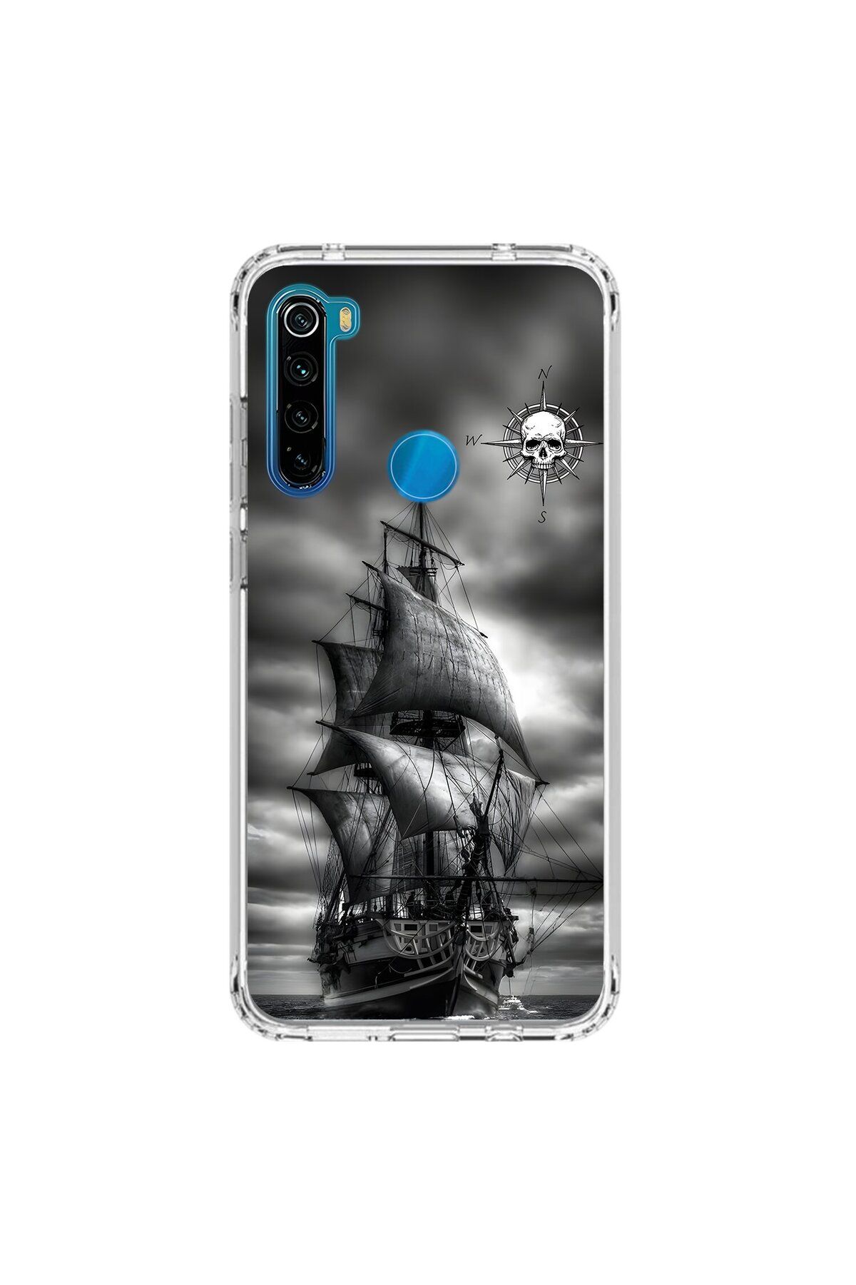 Dali Design Xiaomi Redmi Note 8 Uyumlu Şeffaf Kılıf Pirate 2 Tasarımlı