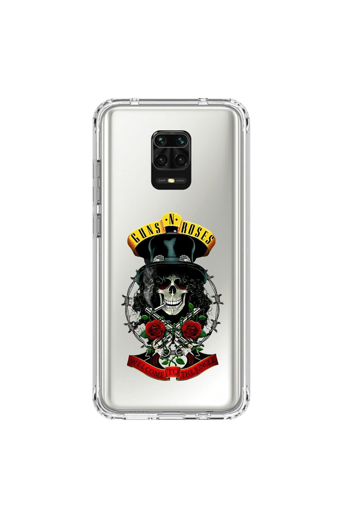 Dali Design Xiaomi Redmi Note 9 Pro Uyumlu Şeffaf Kılıf Guns N' Roses Tasarımlı