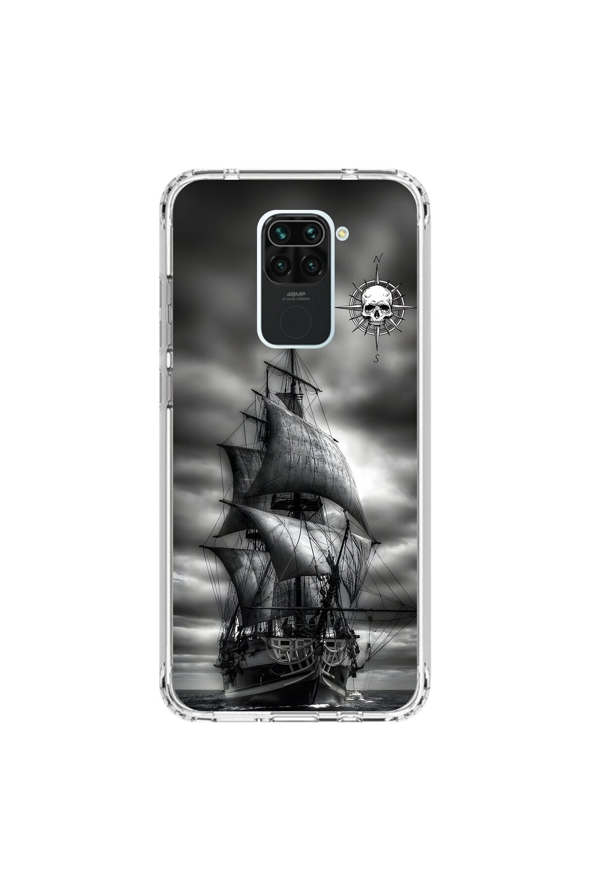 Dali Design Xiaomi Redmi Note 9 Uyumlu Şeffaf Kılıf Pirate 2 Tasarımlı