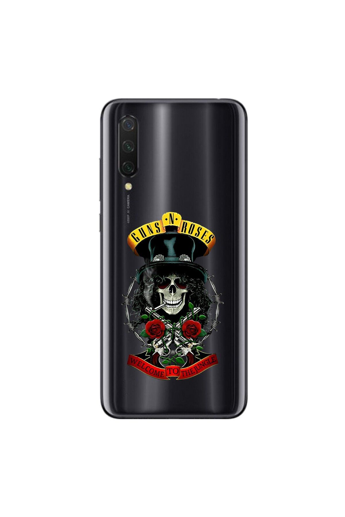 Dali Design Xiaomi Mi 9 Lite Uyumlu Şeffaf Kılıf Guns N' Roses Tasarımlı
