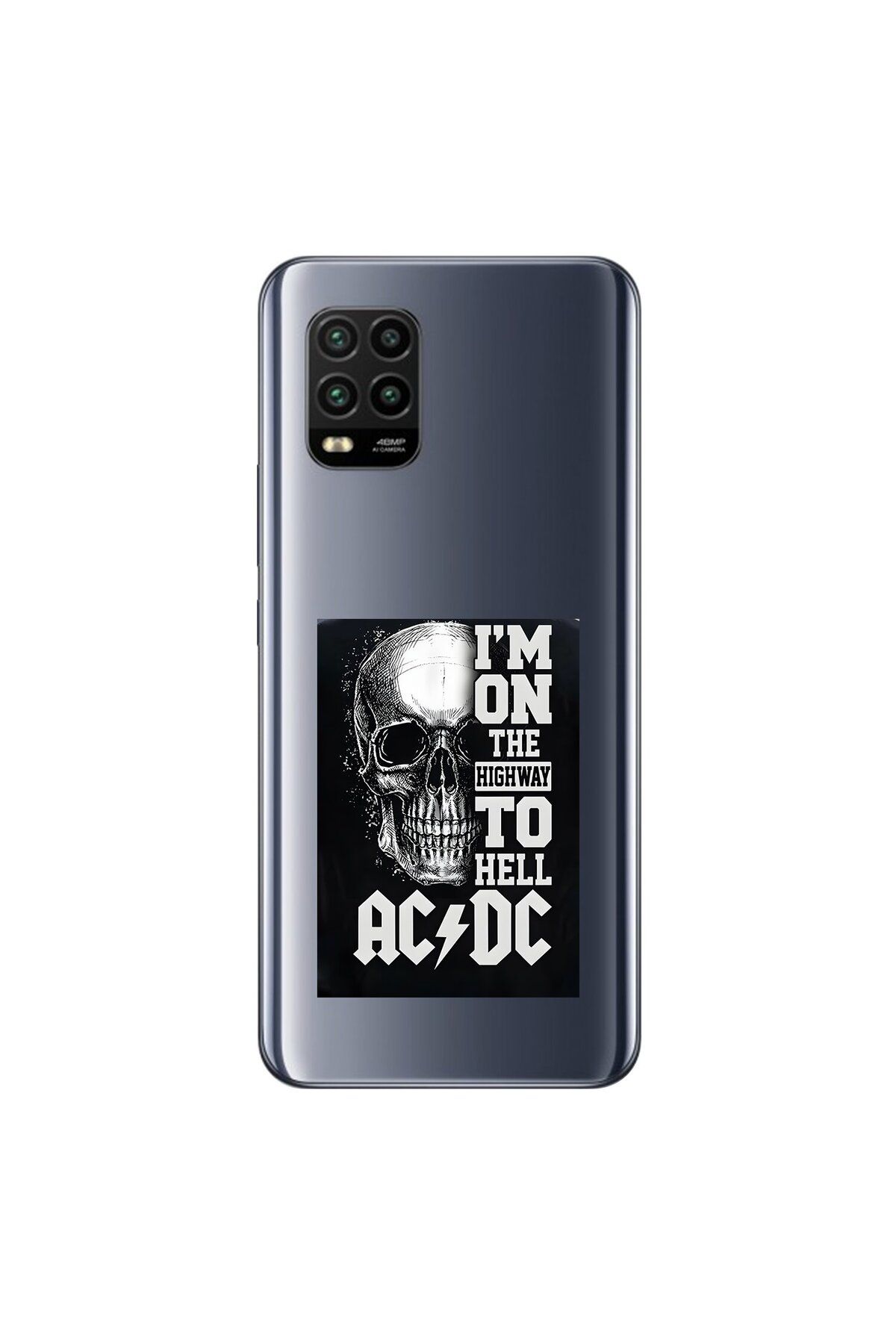 Dali Design Xiaomi Mi 10 Lite Uyumlu Şeffaf Kılıf AC/DC Tasarımlı