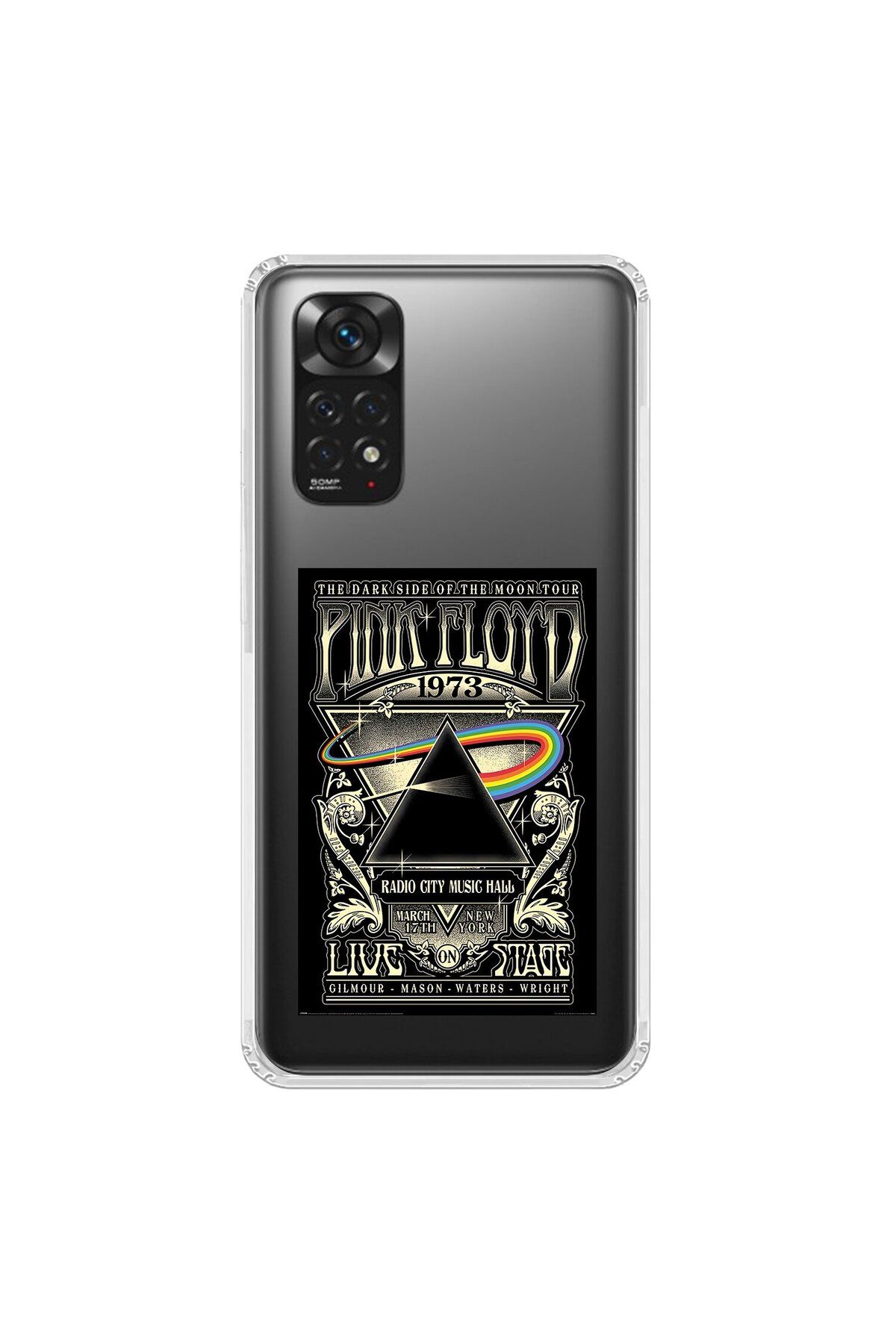 Dali Design Xiaomi Redmi Note 11 Uyumlu Şeffaf Kılıf Pink Floyd Tasarımlı