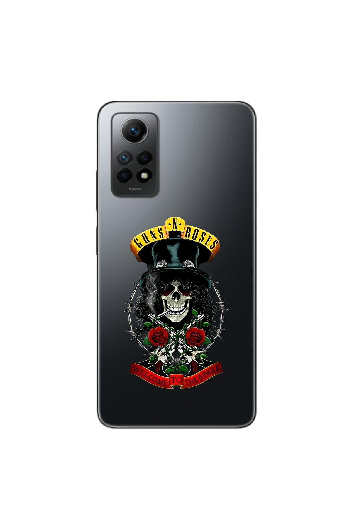 Dali Design Xiaomi Redmi Note 12 Pro Uyumlu Şeffaf Kılıf Guns N' Roses Tasarımlı