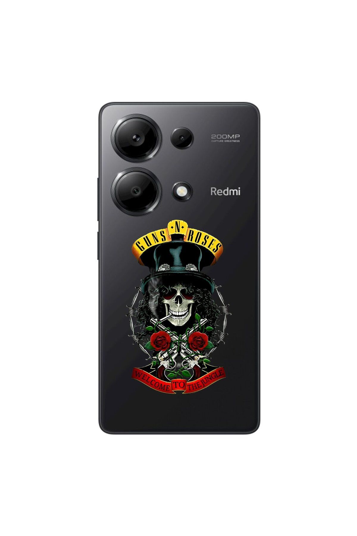 Dali Design Xiaomi Redmi Note 13 Pro Uyumlu Şeffaf Kılıf Guns N' Roses Tasarımlı