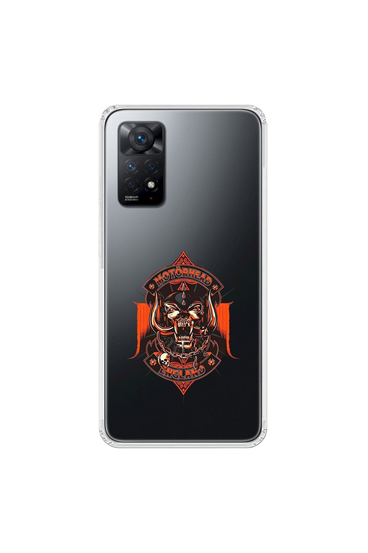 Dali Design Xiaomi Redmi Note 11 Pro Uyumlu Şeffaf Kılıf Motörhead Tasarımlı