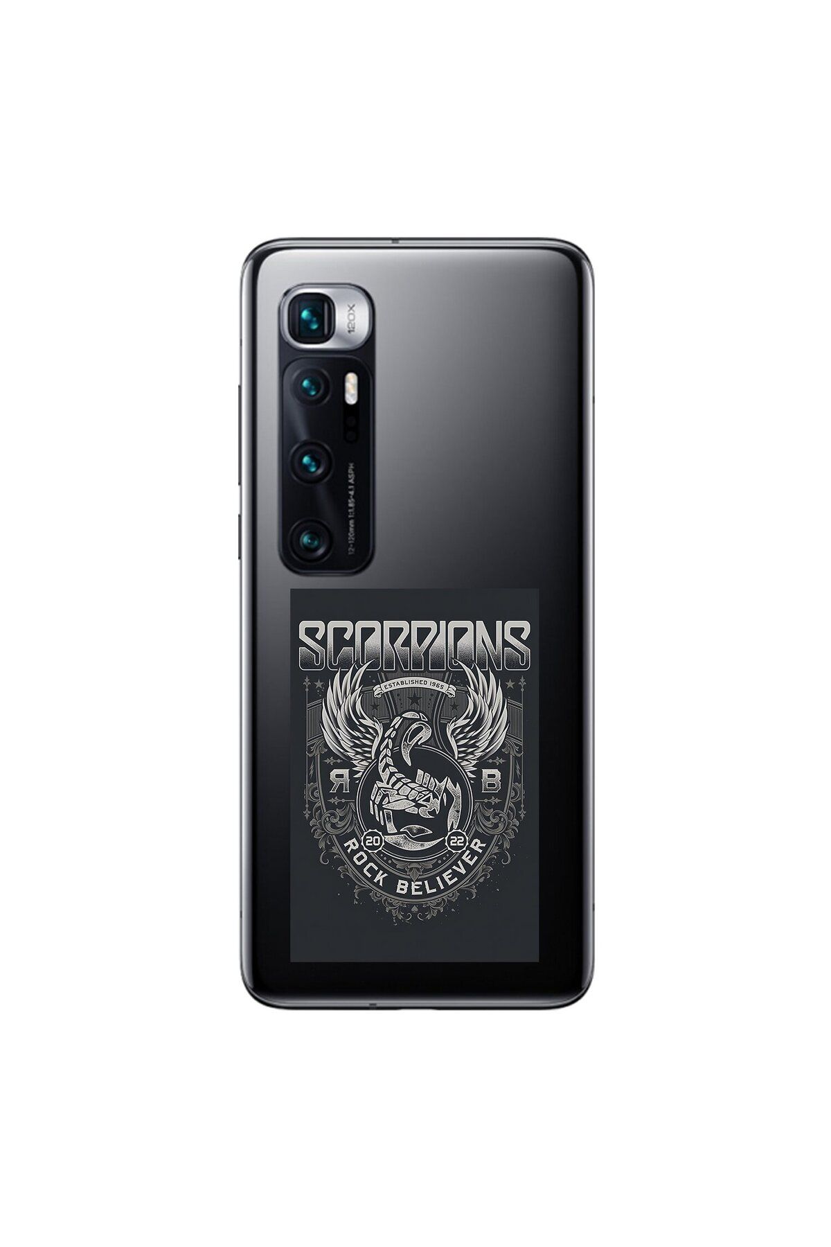 Dali Design Xiaomi Mi 10 Pro Uyumlu Şeffaf Kılıf Scorpions Tasarımlı