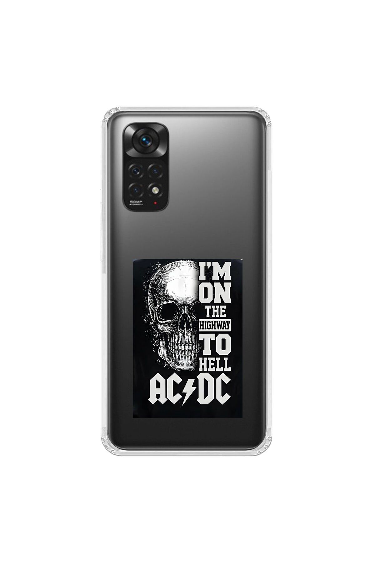 Dali Design Xiaomi Redmi Note 11 Uyumlu Şeffaf Kılıf AC/DC Tasarımlı