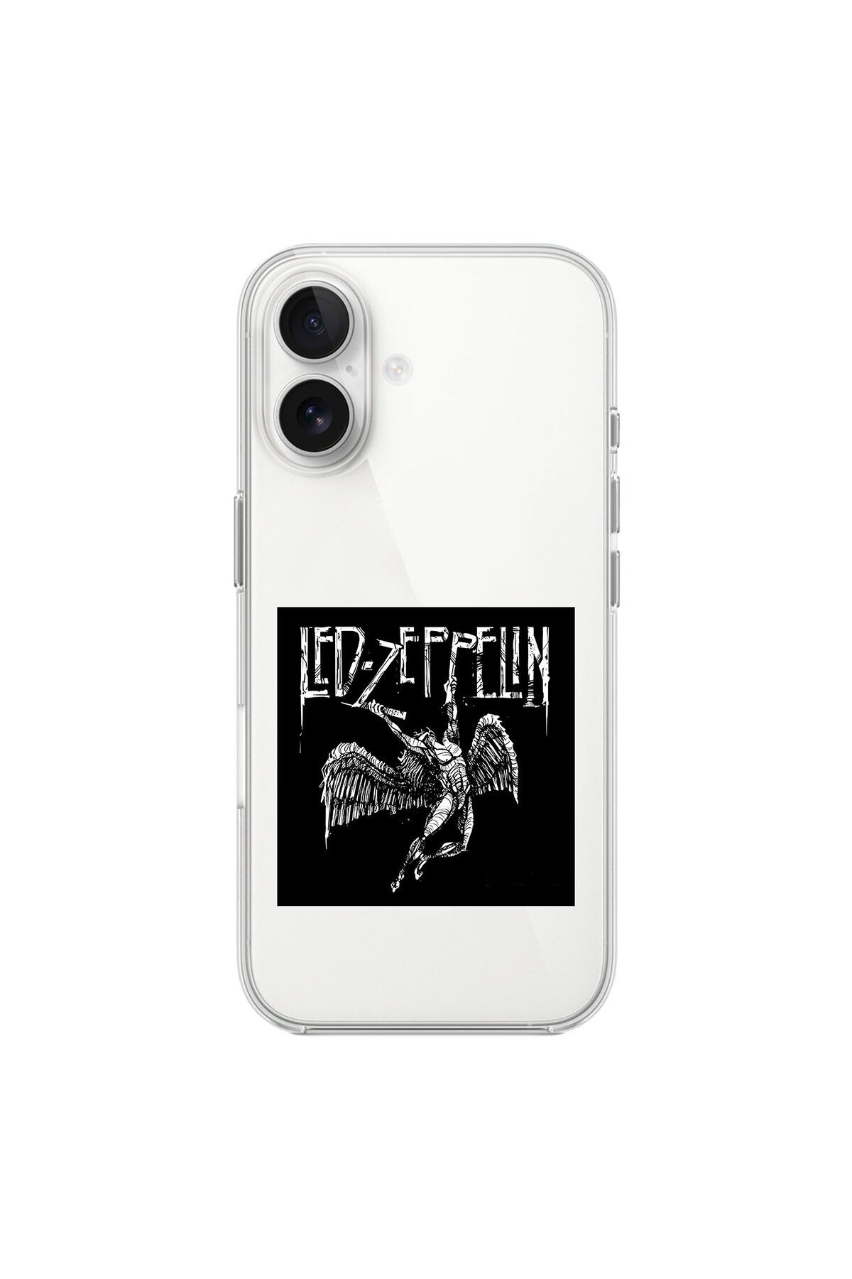 Dali Design iPhone 16 Uyumlu Şeffaf Kılıf Led Zeppelin Tasarımlı