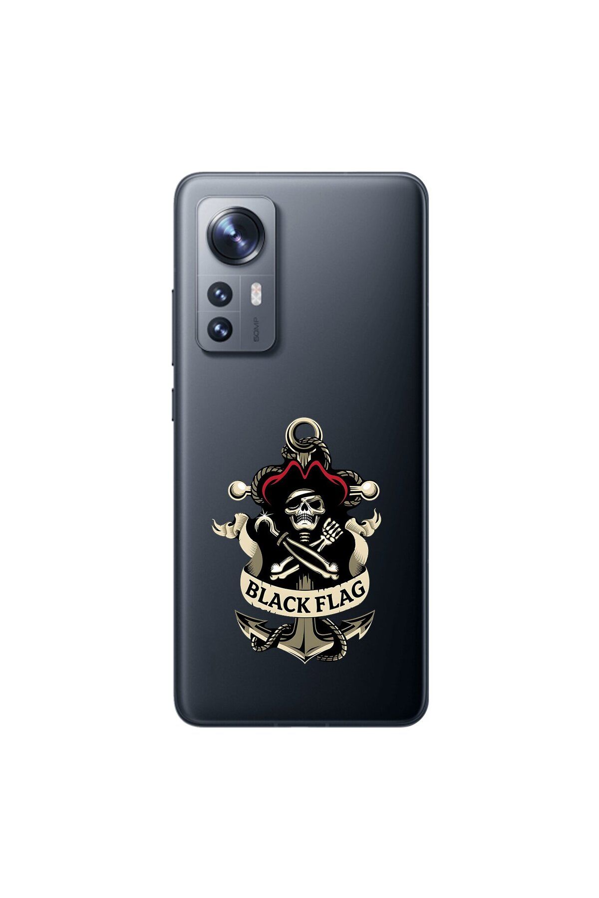 Dali Design Xiaomi Mi 12 Uyumlu Şeffaf Kılıf Pirate 4 Tasarımlı