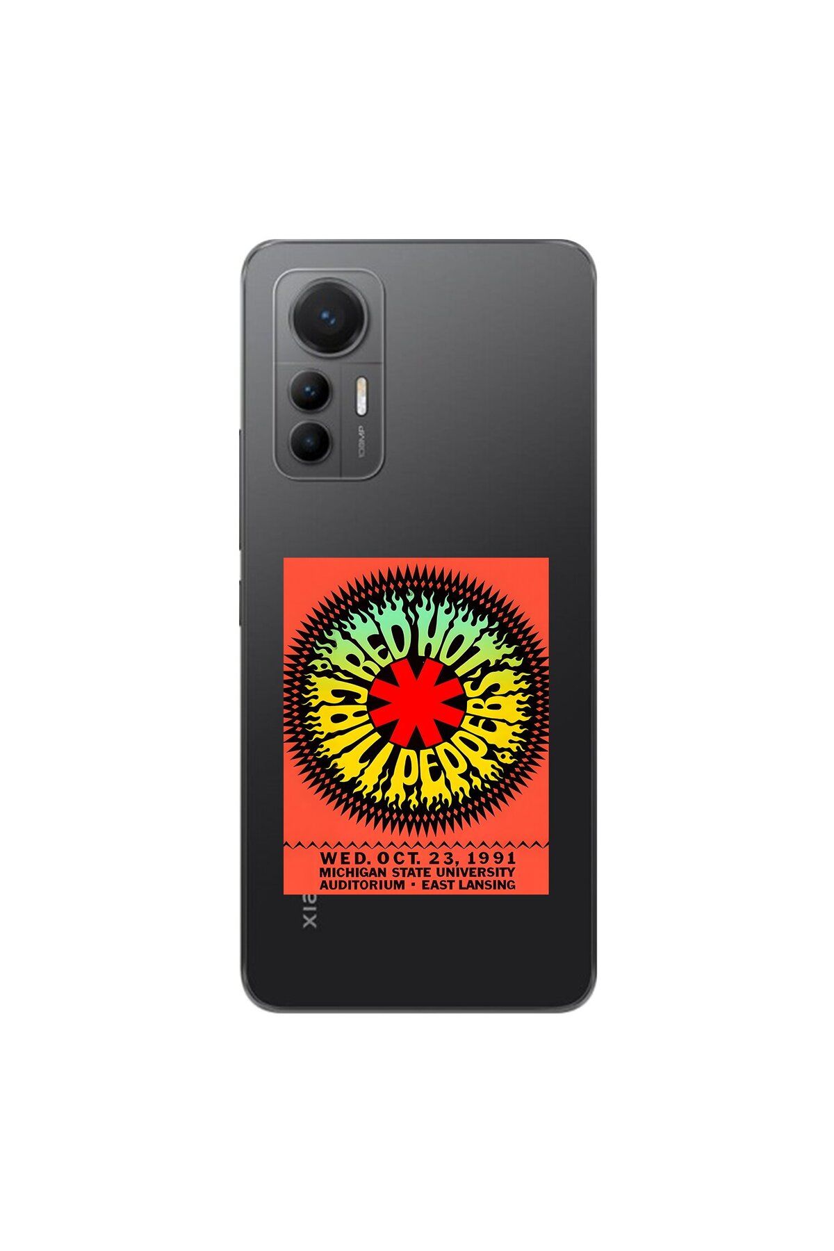 Dali Design Xiaomi Mi 12 Lite Uyumlu Şeffaf Kılıf Red Hot Chili Peppers Tasarımlı