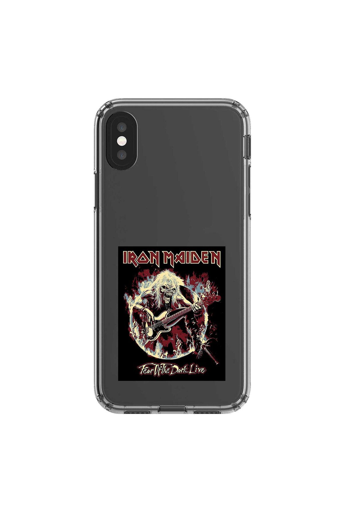 Dali Design iPhone X Uyumlu Şeffaf Kılıf Iron Maiden Tasarımlı