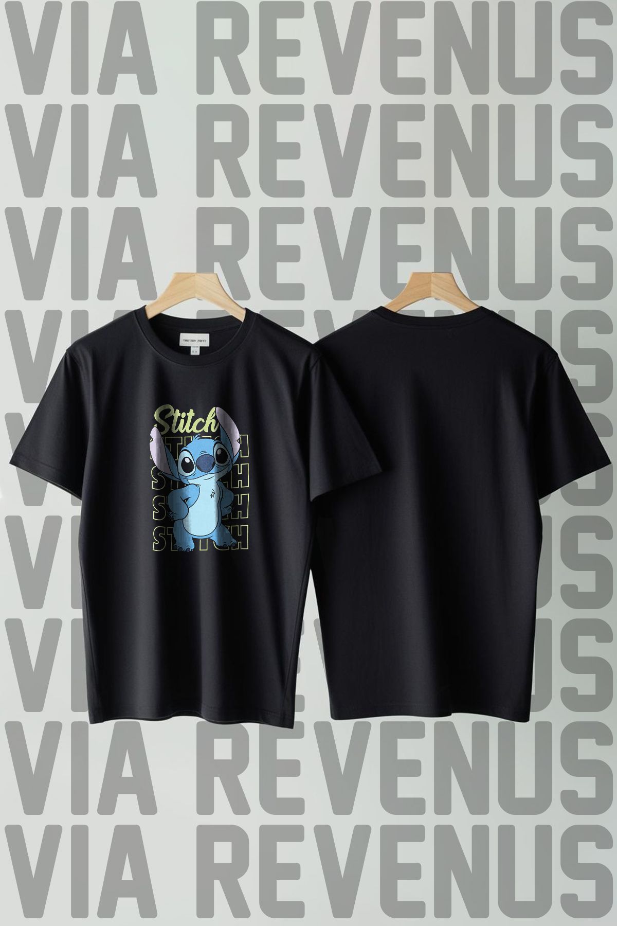 Vordevia Baskılı Geniş Kalıp Unisex Bisiklet Yaka Tshirt