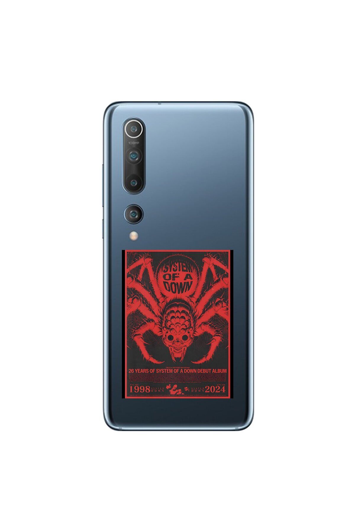 Dali Design Xiaomi Mi 10 Uyumlu Şeffaf Kılıf System of A Down Tasarımlı