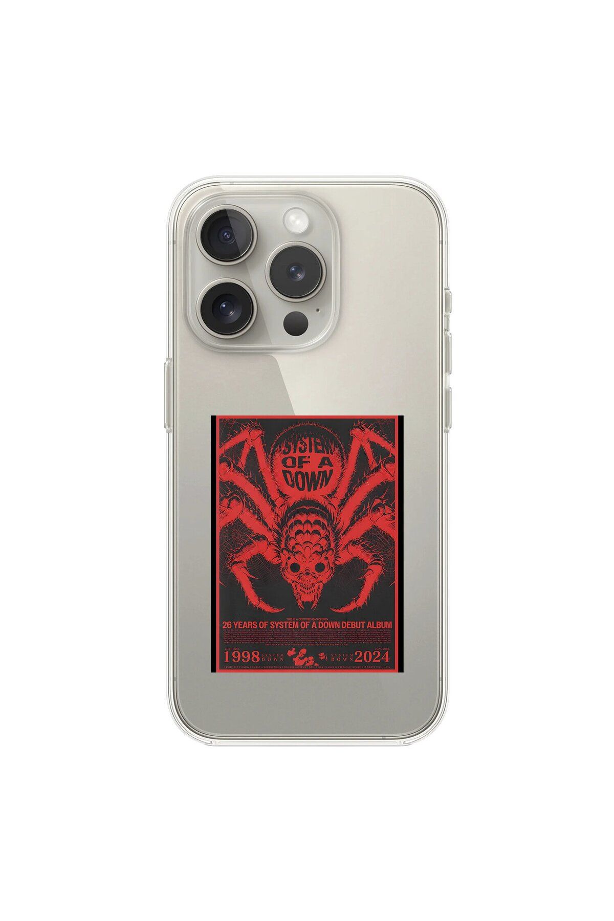 Dali Design iPhone 11 Pro Max Uyumlu Şeffaf Kılıf System of A Down Tasarımlı