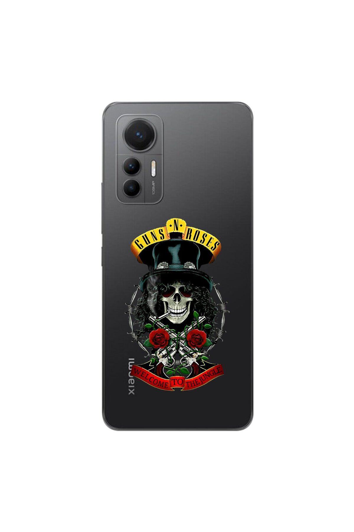 Dali Design Xiaomi Mi 12 Lite Uyumlu Şeffaf Kılıf Guns N' Roses Tasarımlı