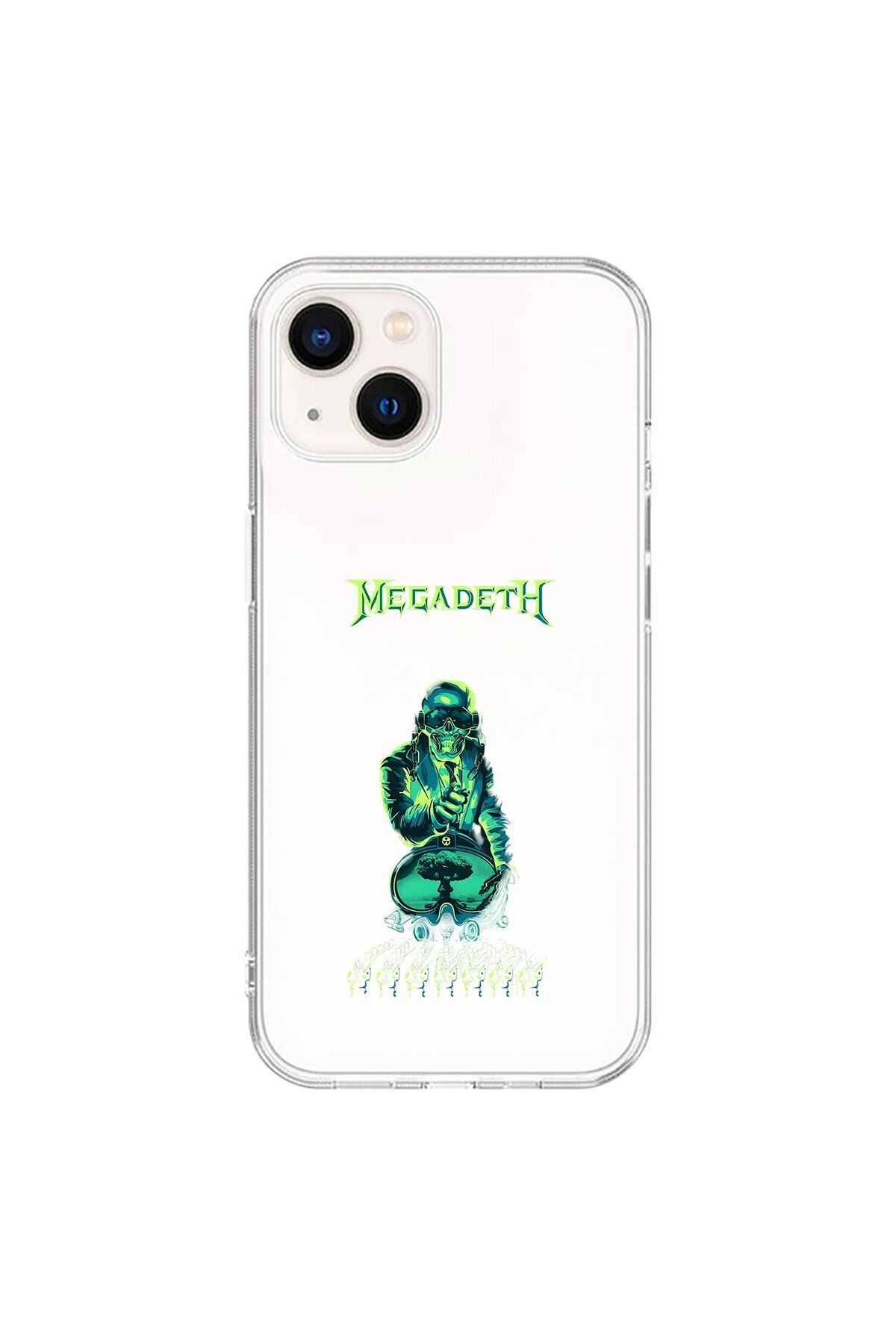 Dali Design iPhone 15 Uyumlu Şeffaf Kılıf Mega Death Tasarımlı