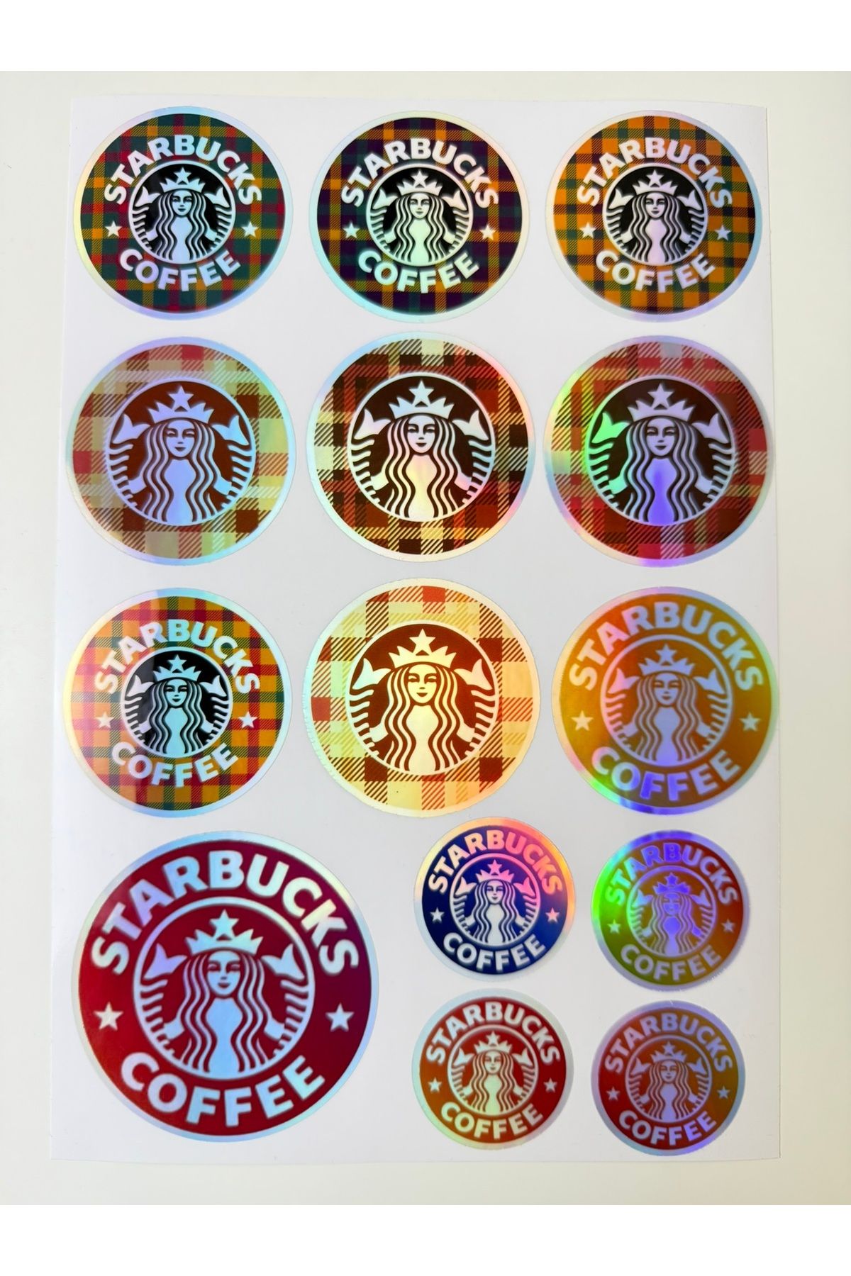 cakaybu Hologram *bucks Logolu Sticker Seti – Parlak Renkli, Yuvarlak Tasarım