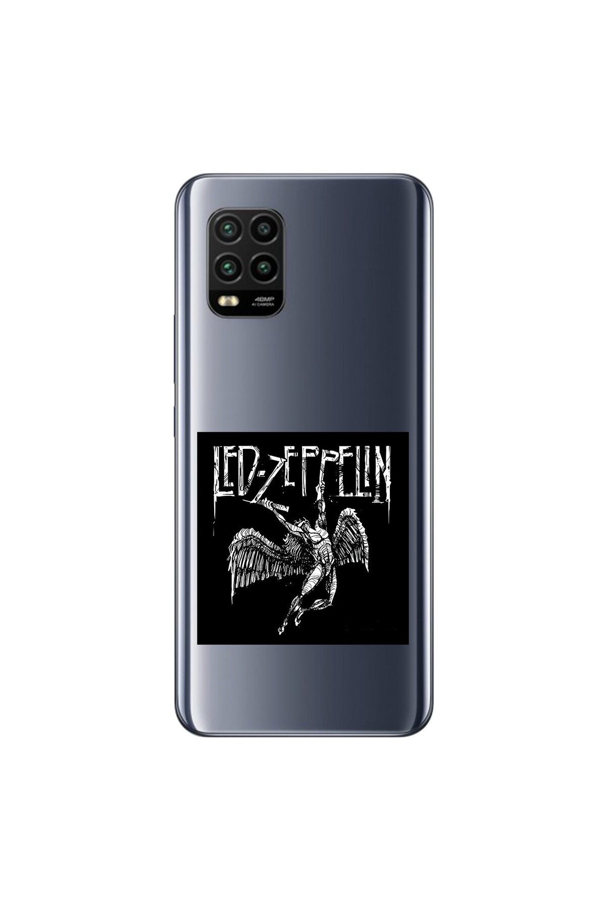 Dali Design Xiaomi Mi 10 Lite Uyumlu Şeffaf Kılıf Led Zeppelin Tasarımlı
