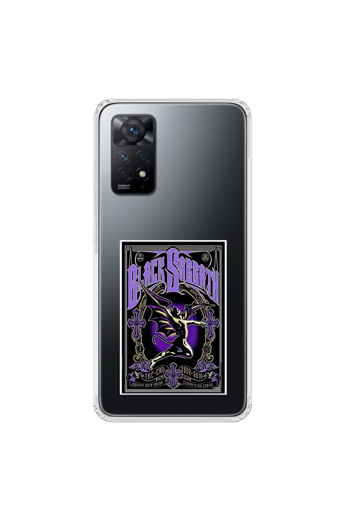 Dali Design Xiaomi Redmi Note 11 Pro Uyumlu Şeffaf Kılıf Black Sabbath Tasarımlı
