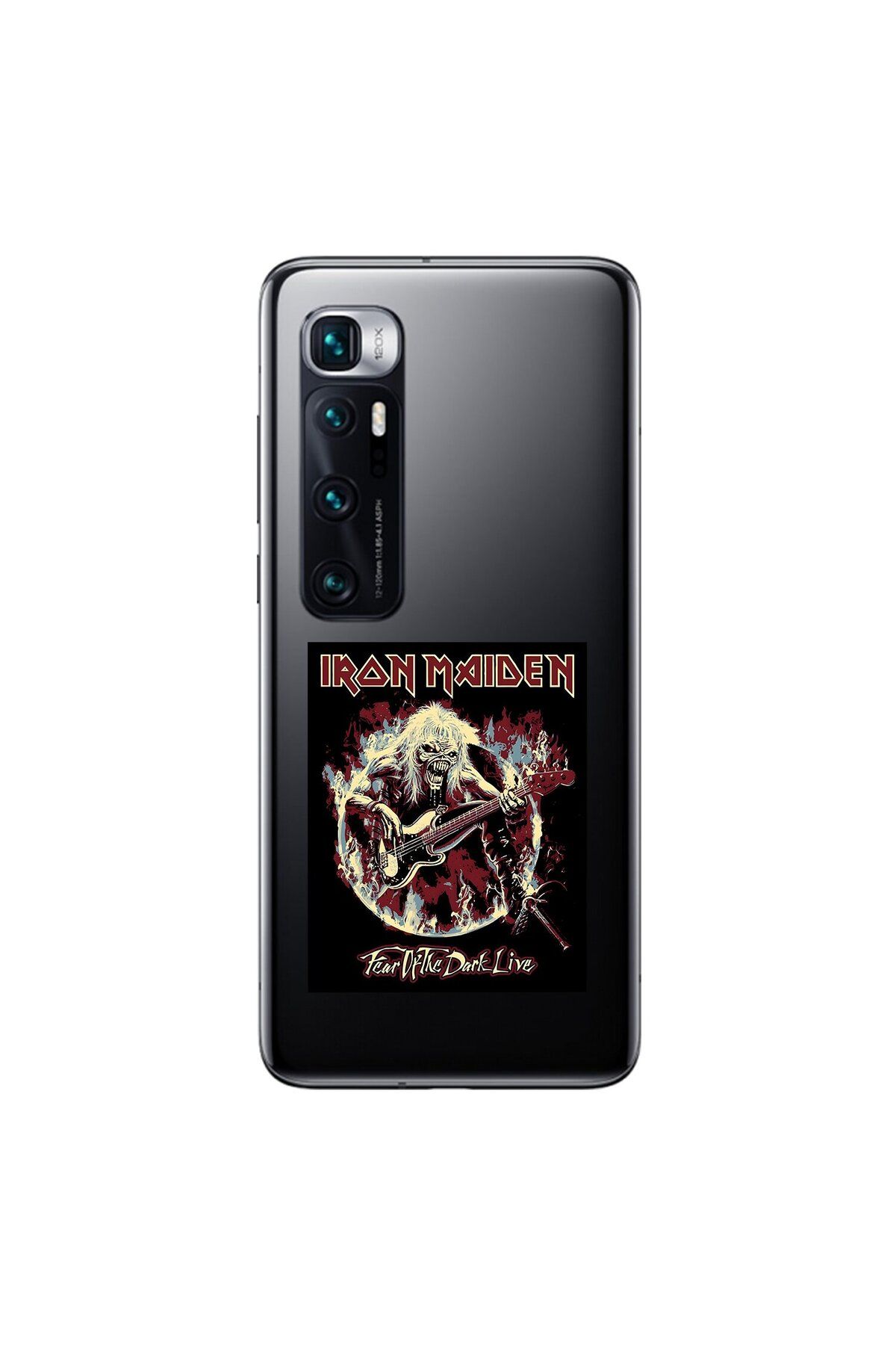 Dali Design Xiaomi Mi 10 Pro Uyumlu Şeffaf Kılıf Iron Maiden Tasarımlı