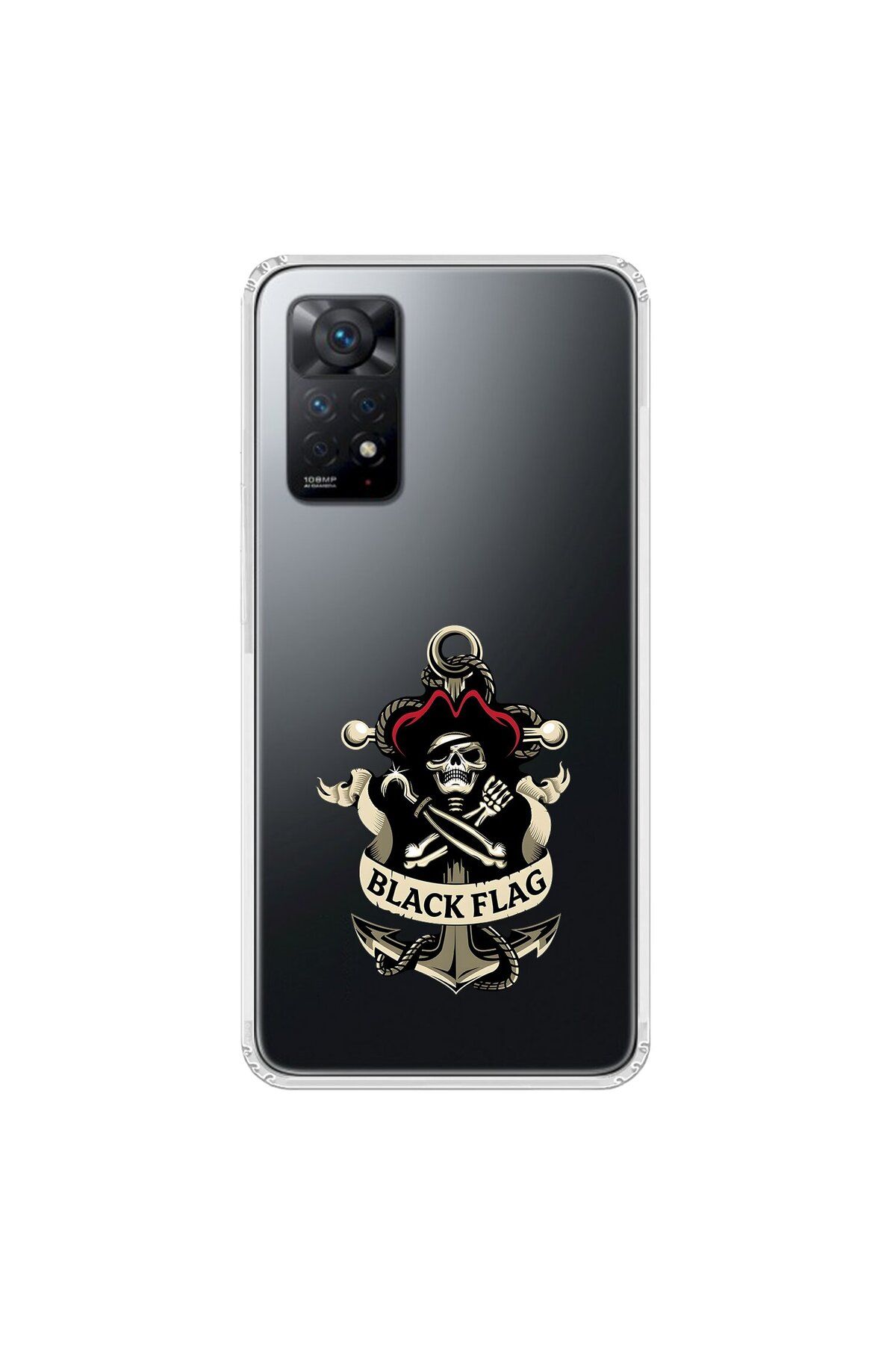 Dali Design Xiaomi Redmi Note 11 Pro Uyumlu Şeffaf Kılıf Pirate 4 Tasarımlı