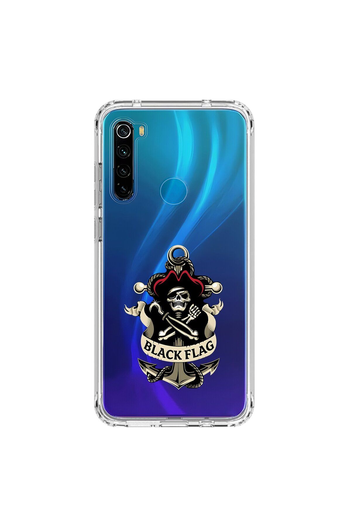 Dali Design Xiaomi Redmi Note 8 Uyumlu Şeffaf Kılıf Pirate 4 Tasarımlı