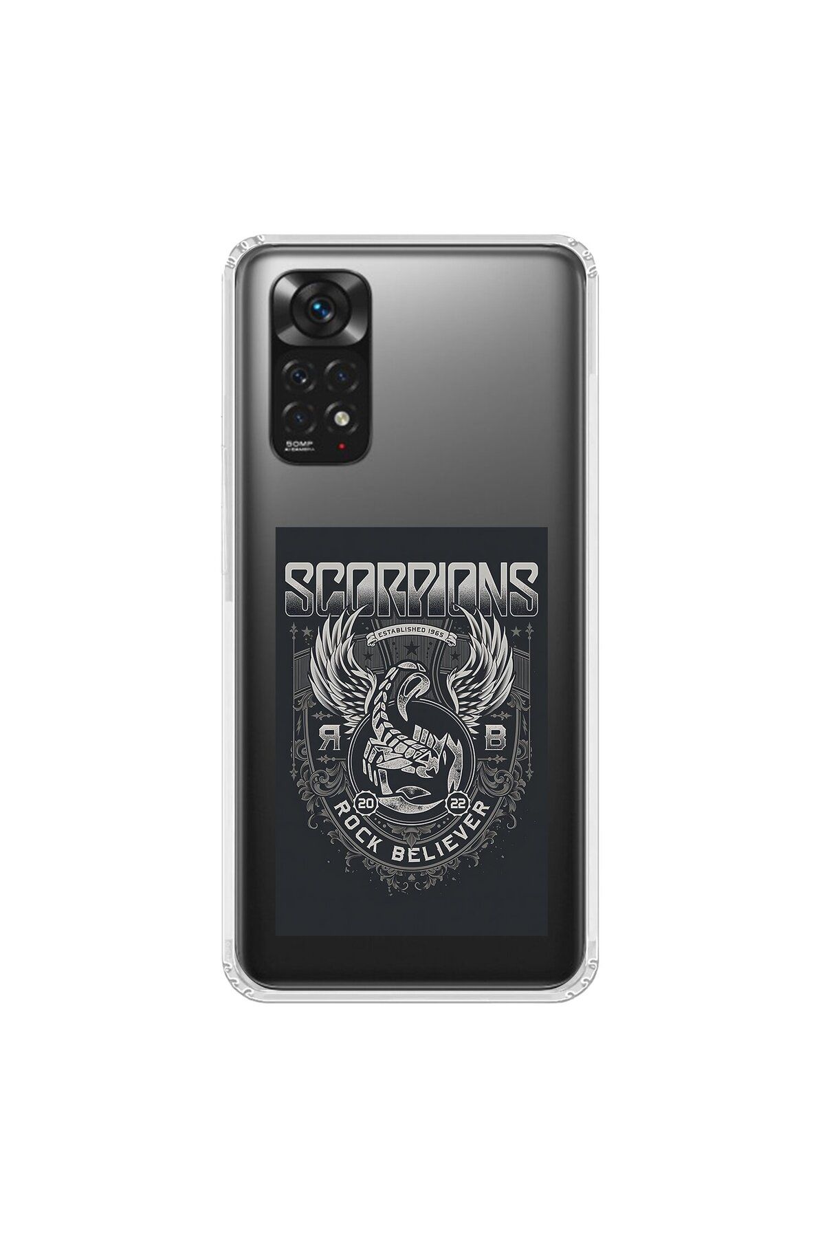 Dali Design Xiaomi Redmi Note 11 Uyumlu Şeffaf Kılıf Scorpions Tasarımlı