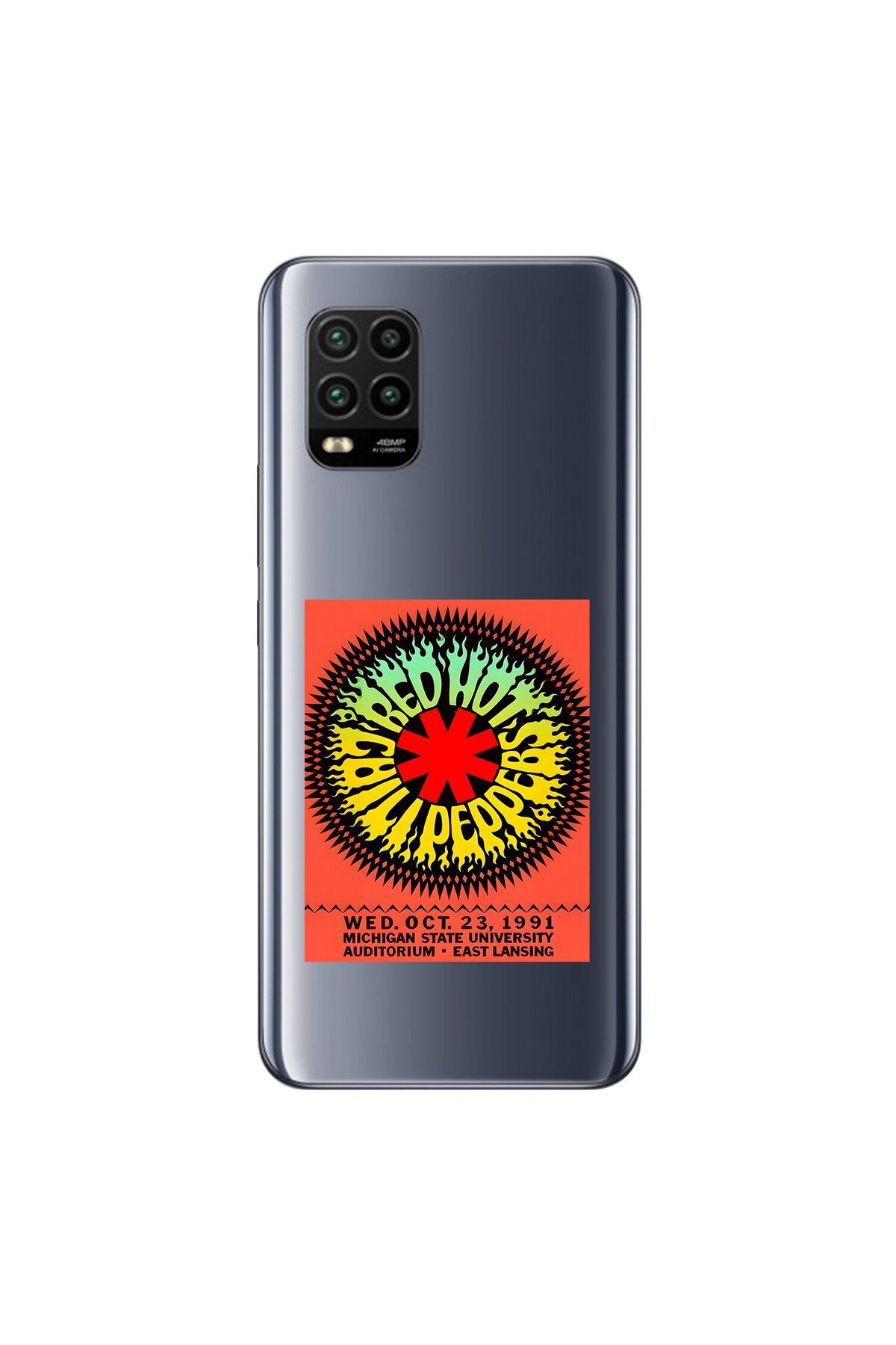Dali Design Xiaomi Mi 10 Lite Uyumlu Şeffaf Kılıf Red Hot Chili Peppers Tasarımlı