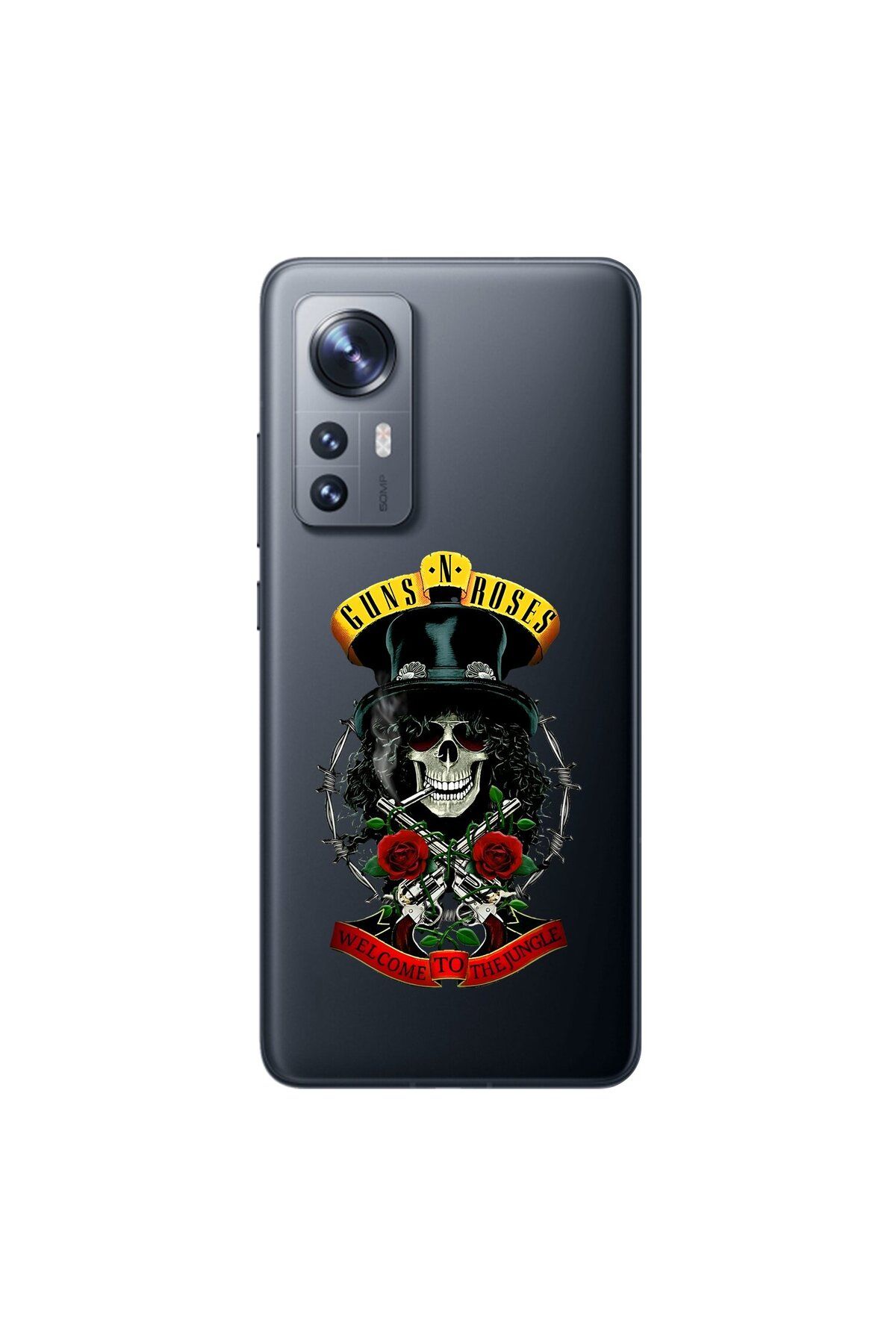 Dali Design Xiaomi Mi 12 Uyumlu Şeffaf Kılıf Guns N' Roses Tasarımlı