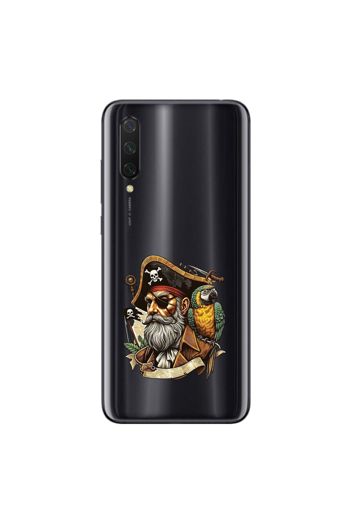 Dali Design Xiaomi Mi 9 Lite Uyumlu Şeffaf Kılıf Pirate 3 Tasarımlı