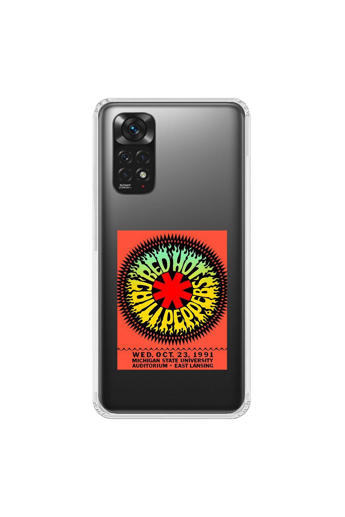 Dali Design Xiaomi Redmi Note 11 Uyumlu Şeffaf Kılıf Red Hot Chili Peppers Tasarımlı