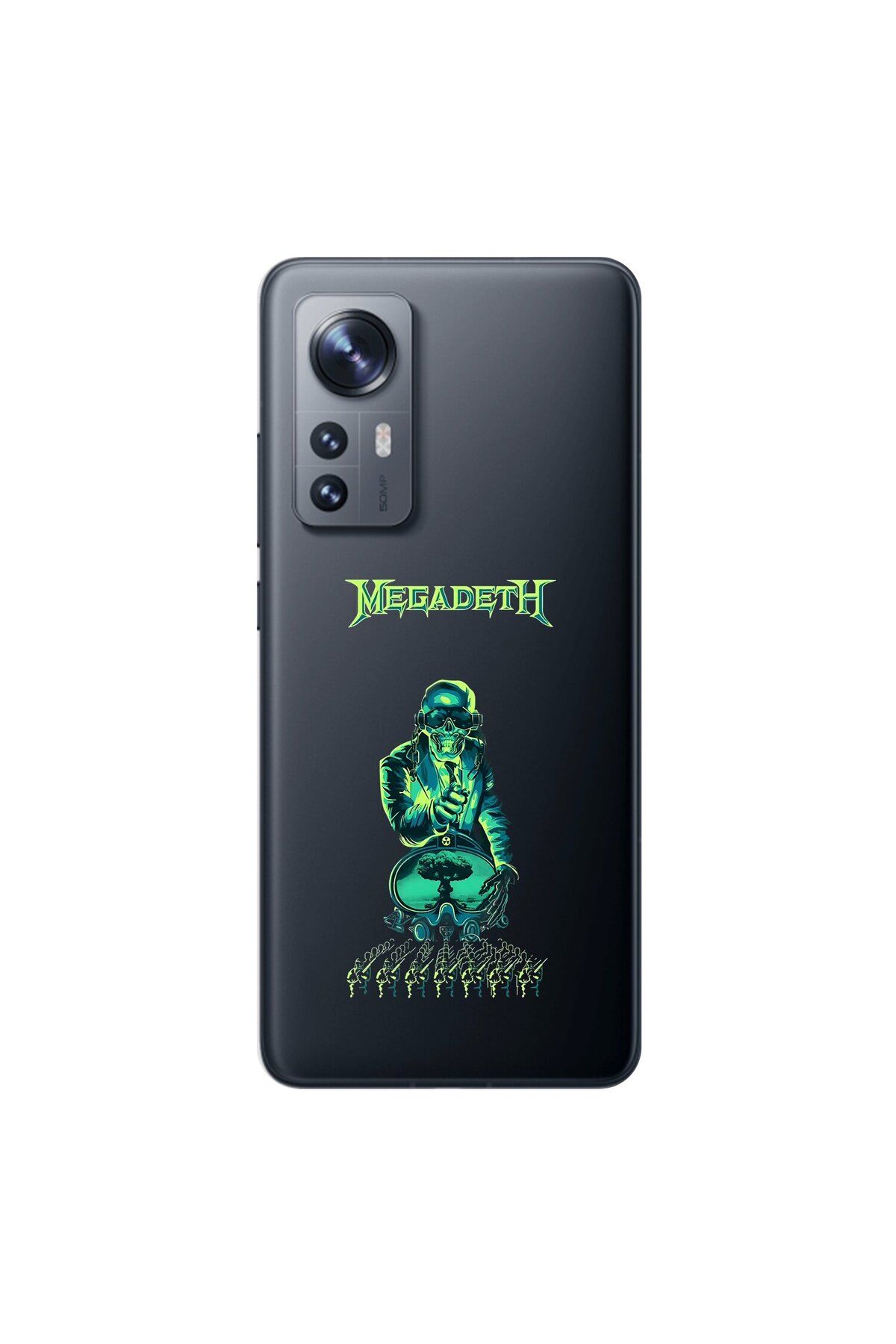 Dali Design Xiaomi Mi 12 Pro Uyumlu Şeffaf Kılıf Mega Death Tasarımlı