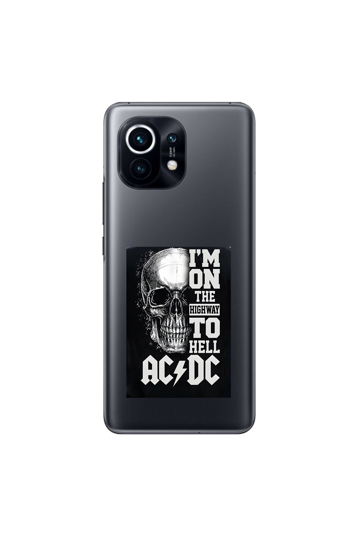 Dali Design Xiaomi Mi 11 Uyumlu Şeffaf Kılıf AC/DC Tasarımlı