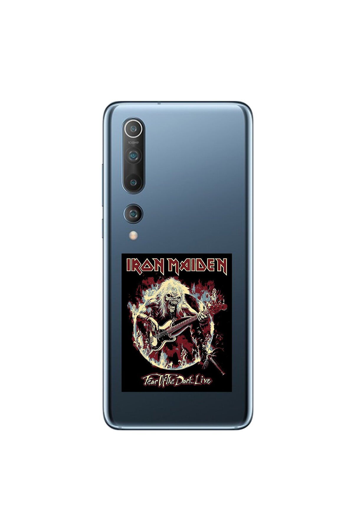 Dali Design Xiaomi Mi 10 Uyumlu Şeffaf Kılıf Iron Maiden Tasarımlı