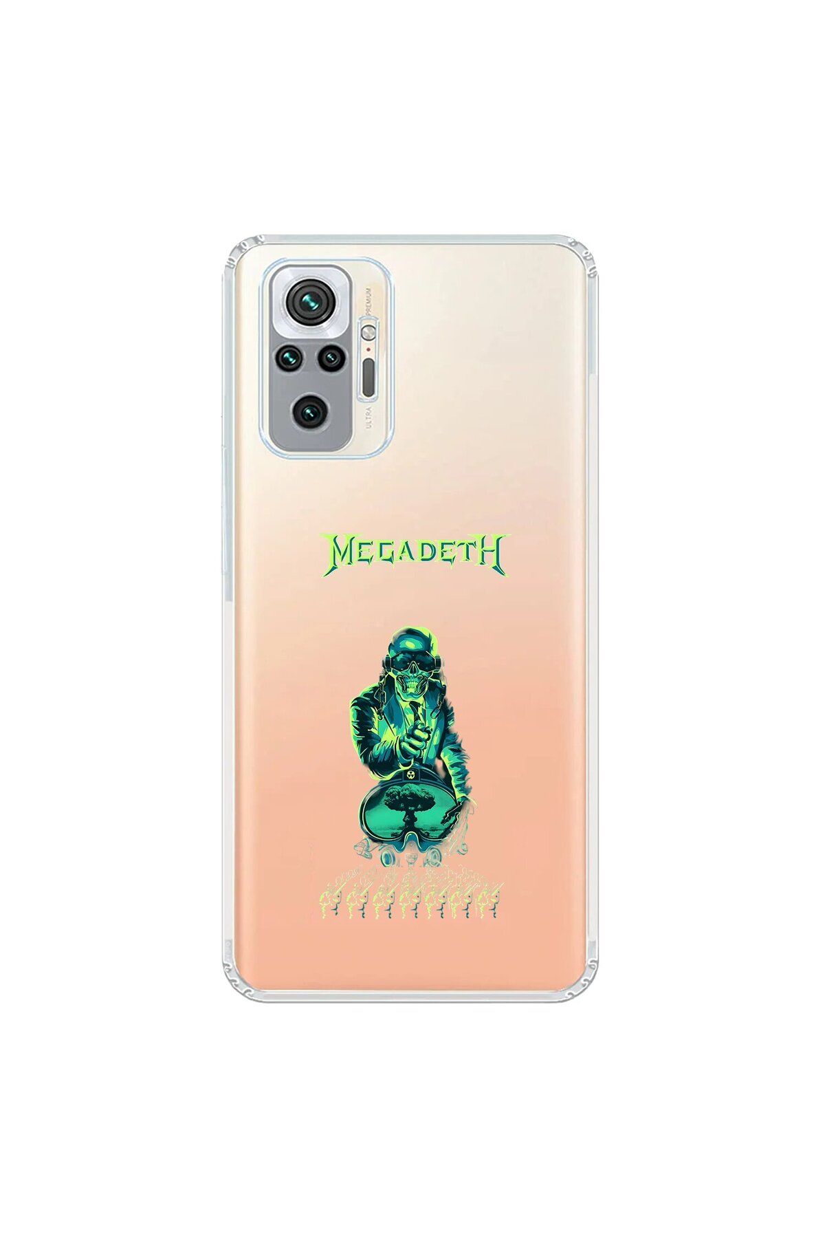 Dali Design Xiaomi Redmi Note 10 Pro Uyumlu Şeffaf Kılıf Mega Death Tasarımlı