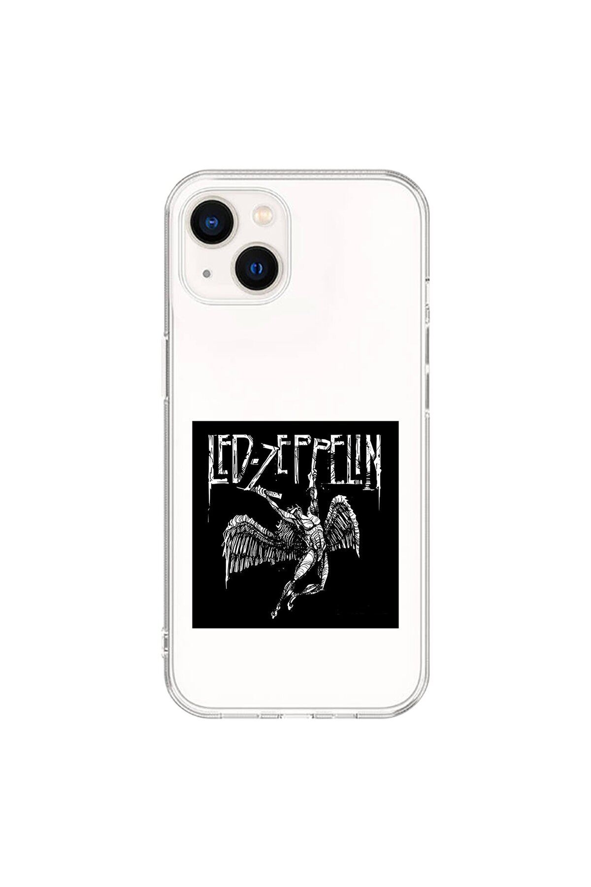 Dali Design iPhone 15 Plus Uyumlu Şeffaf Kılıf Led Zeppelin Tasarımlı
