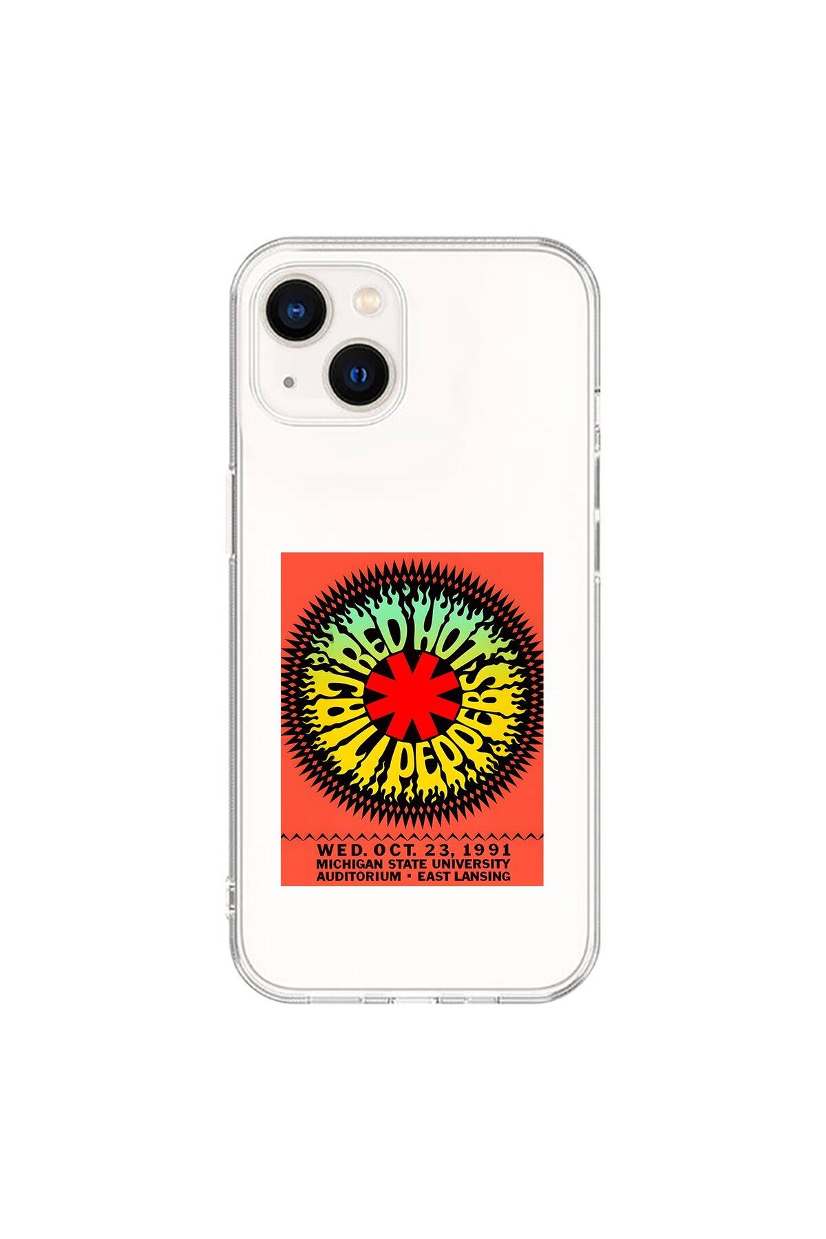 Dali Design iPhone 14 Uyumlu Şeffaf Kılıf Red Hot Chili Peppers Tasarımlı